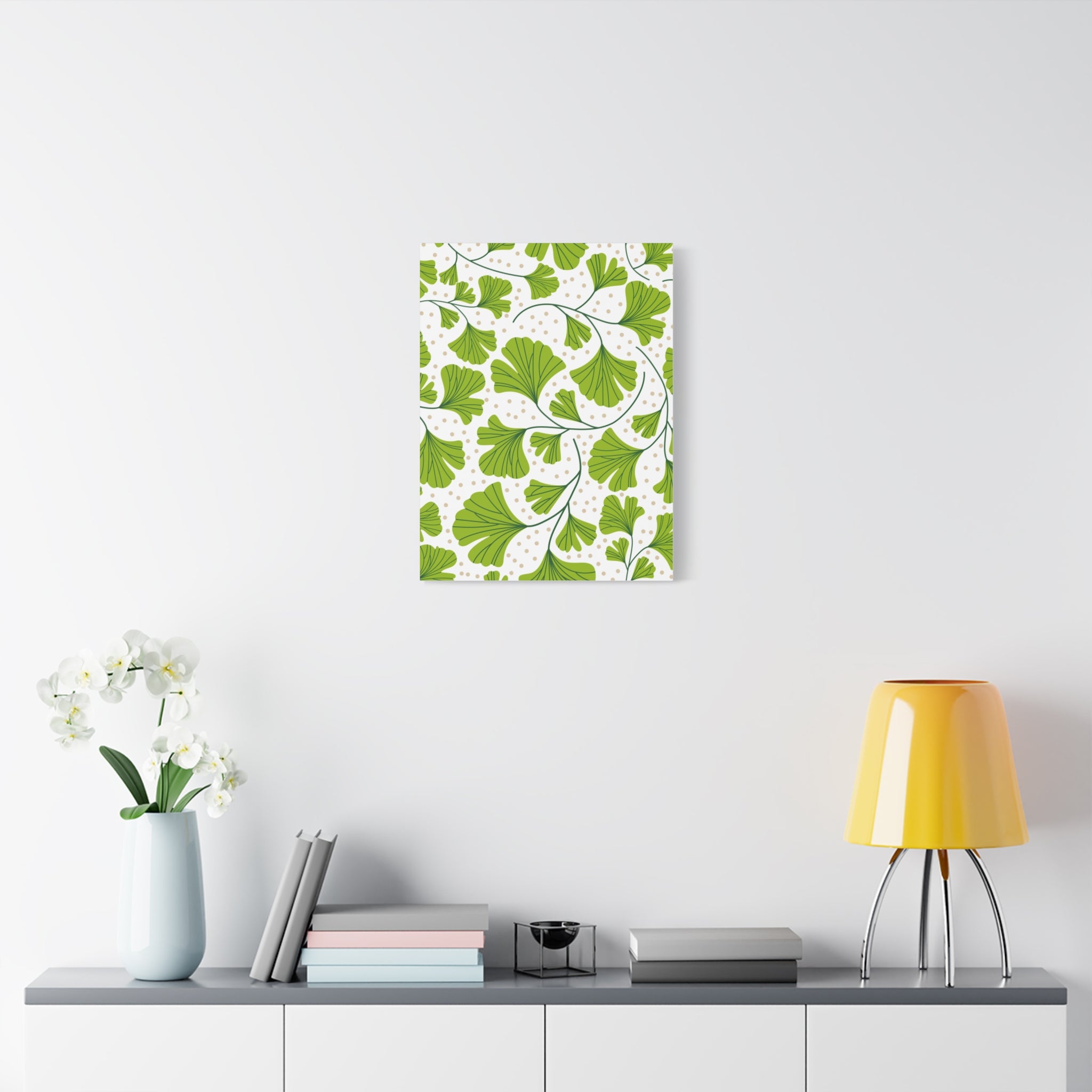 Ginkgo Biloba Leaves Art Deco Canvas