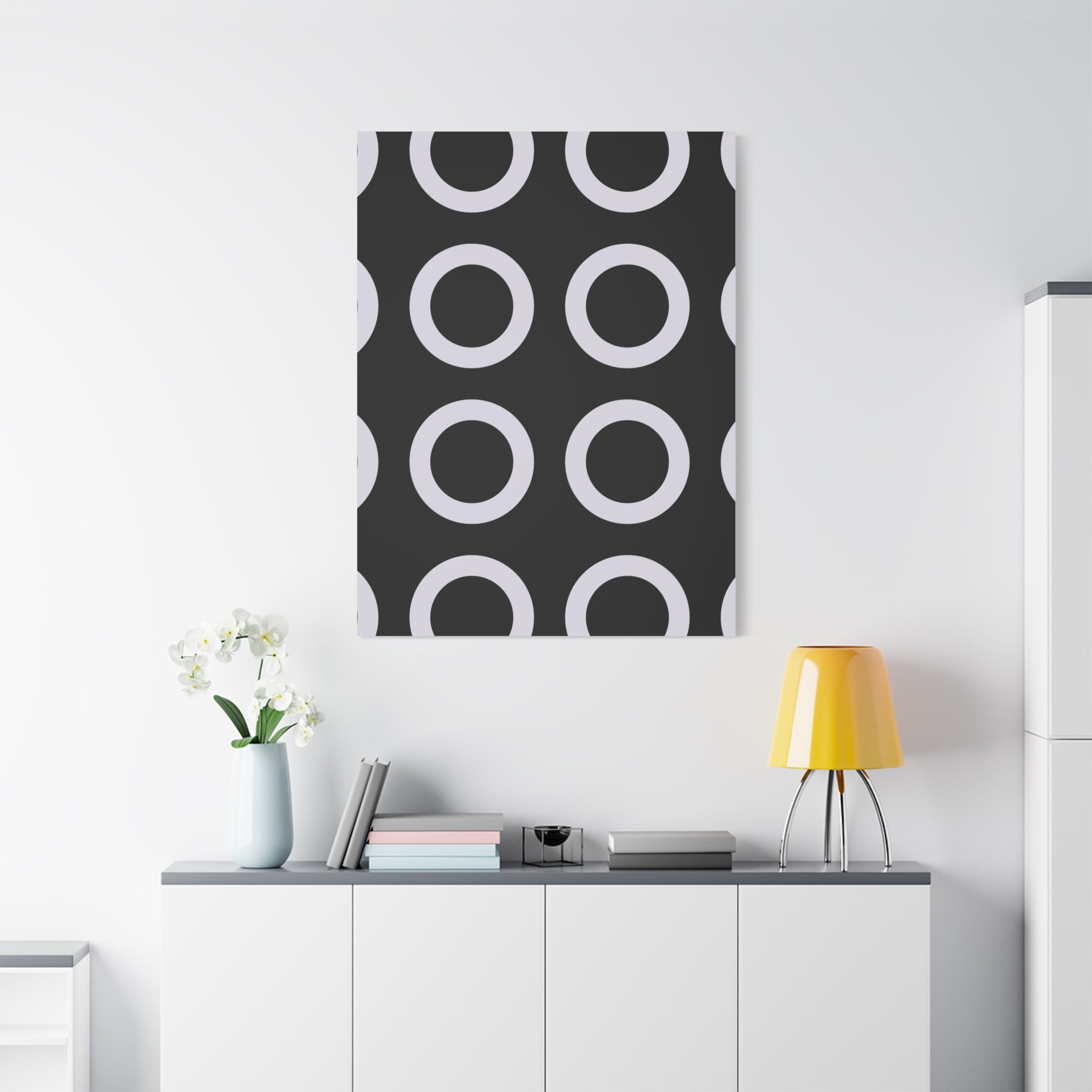 Geometric Circles Matte Canvas Art