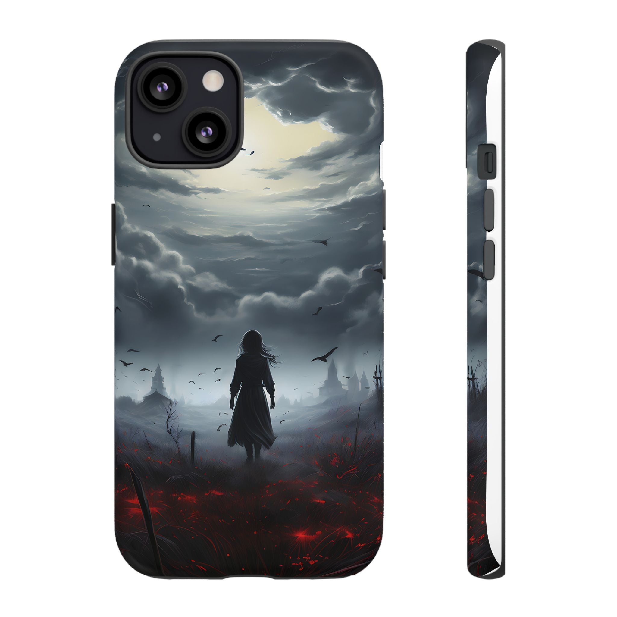 Stormy Silhouette Hexagon Stone iPhone Case