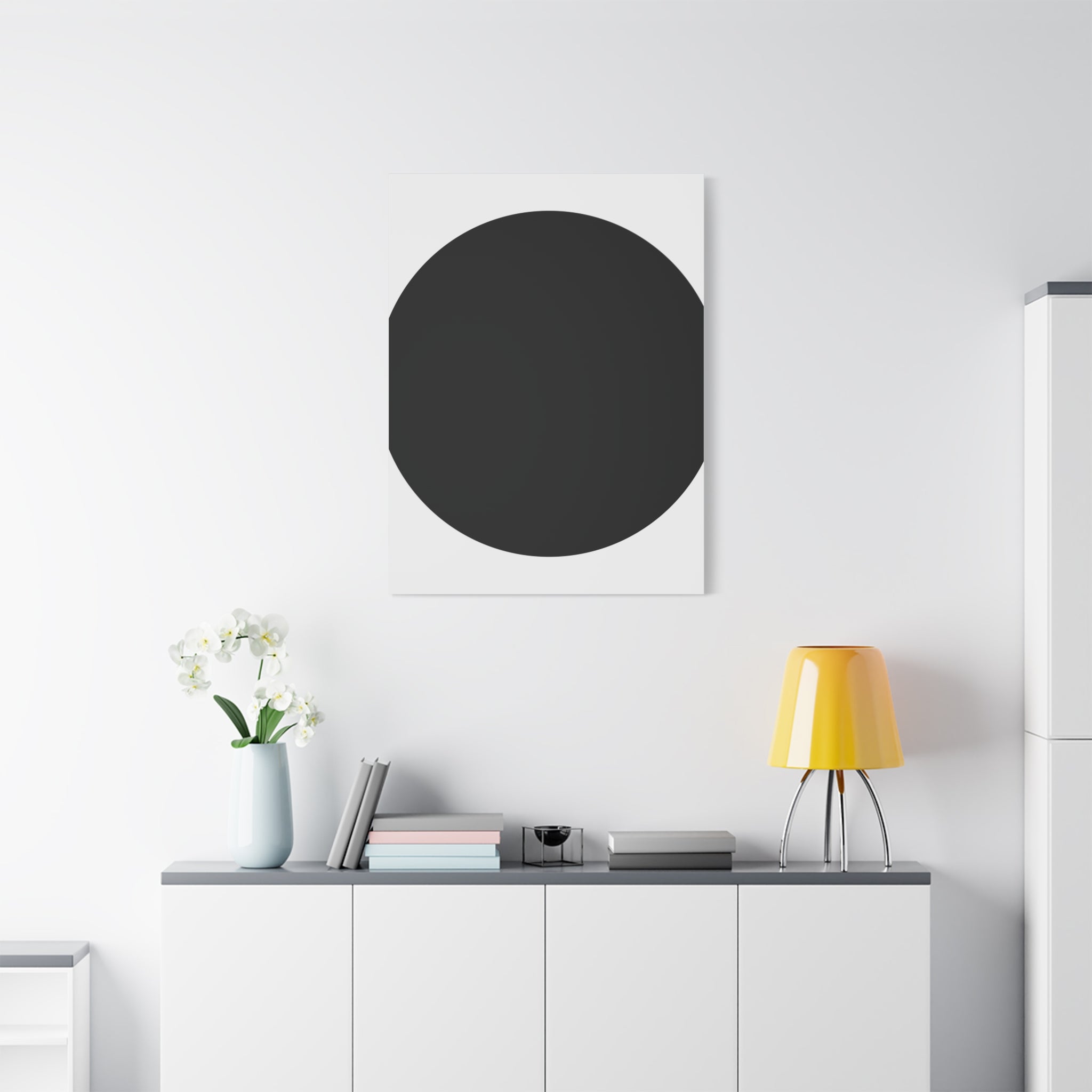 Minimalist Black Circle Canvas Art