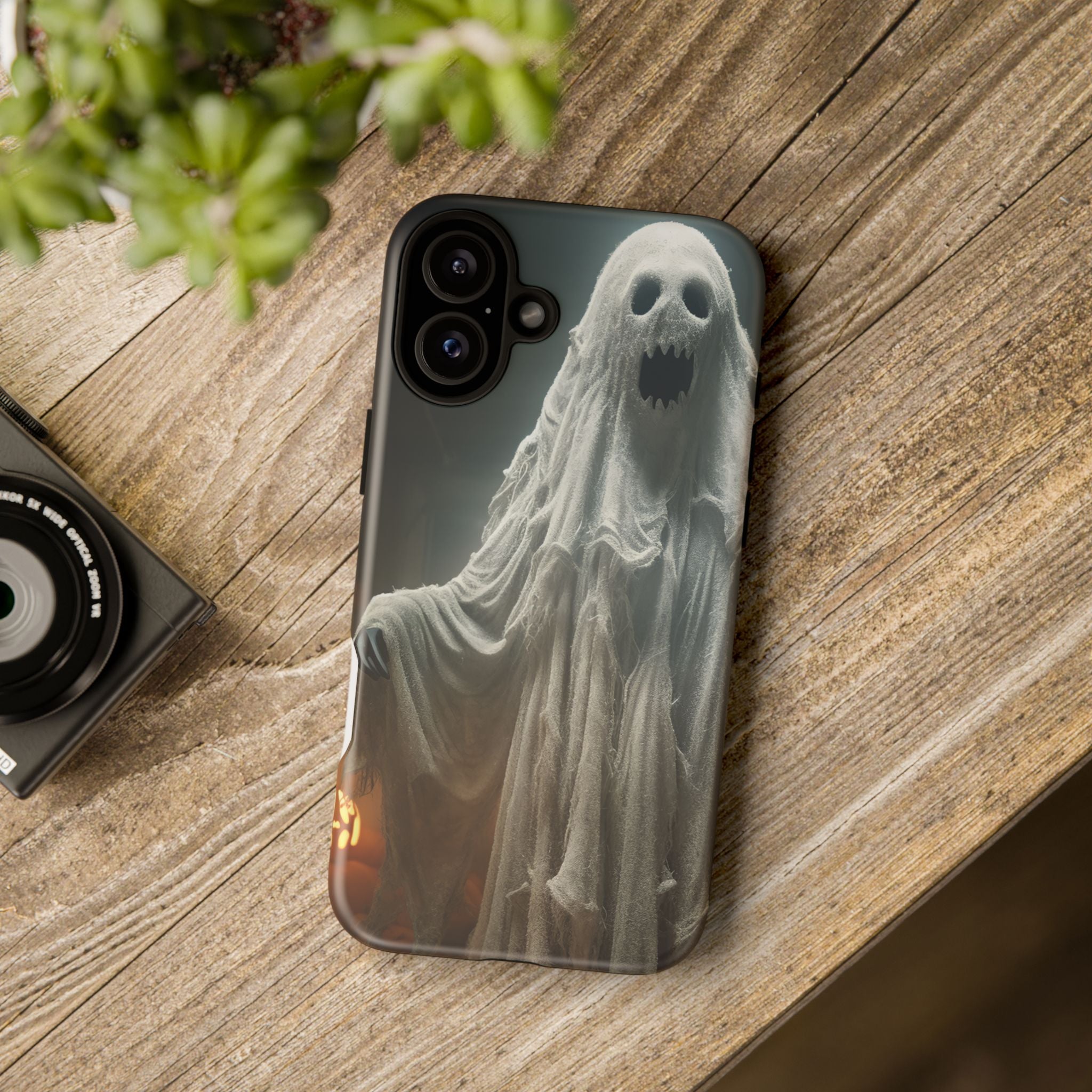 Spooky Ghost Hexagon Stone iPhone Case