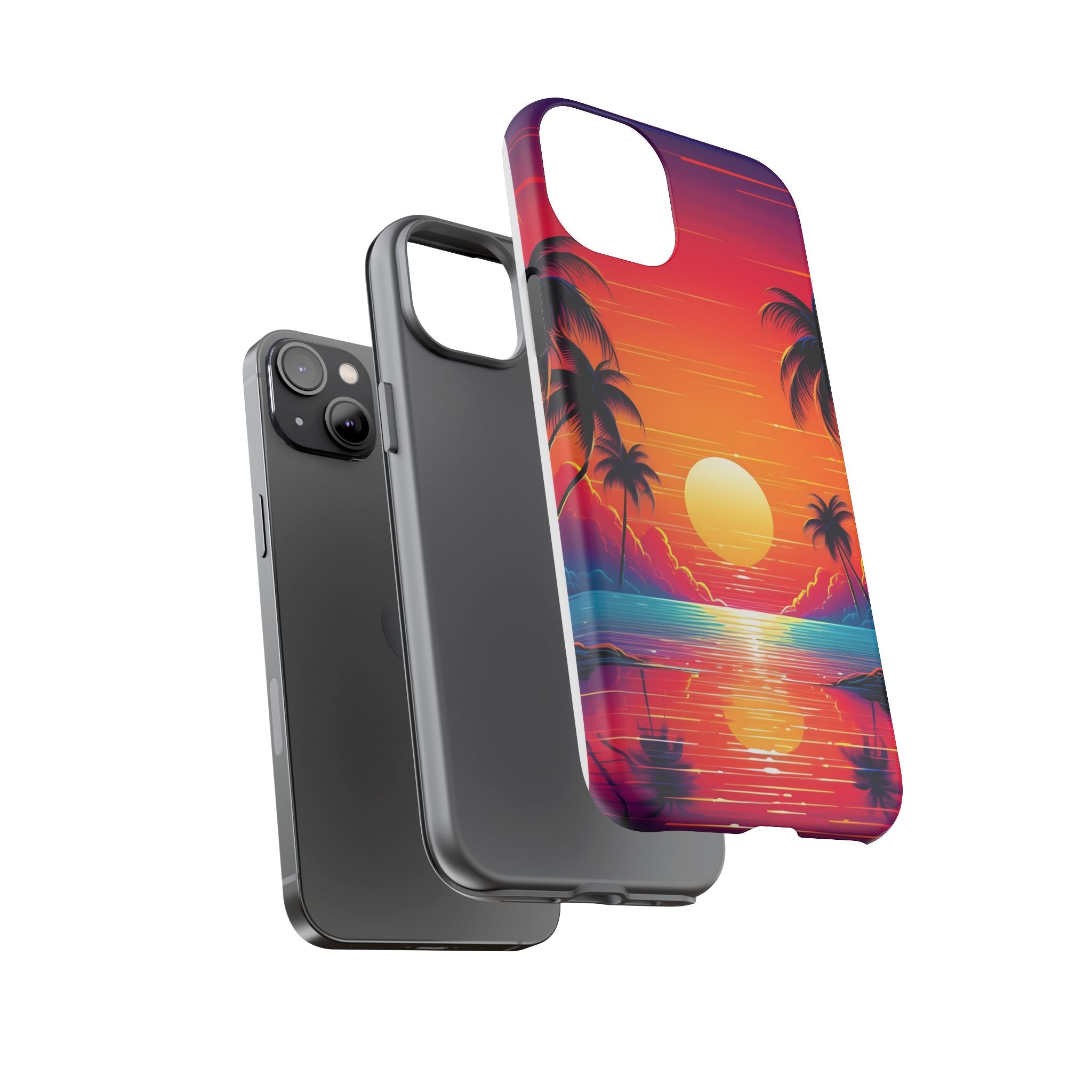 Sunset Palm Beach iPhone Case - Hexagon Stone