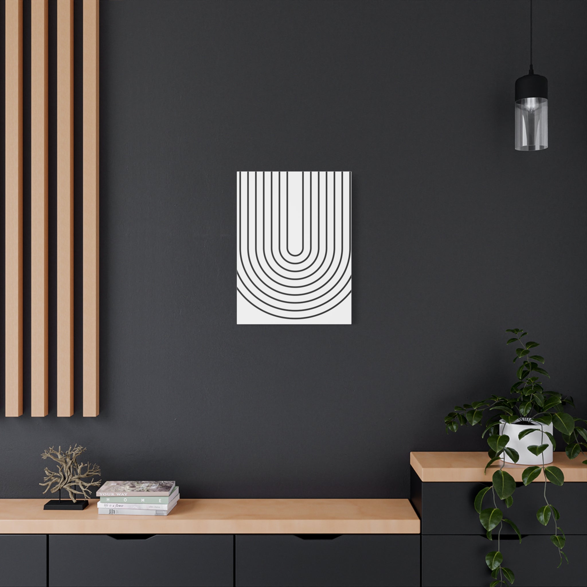 Minimalist Black U-Shape Art Canvas