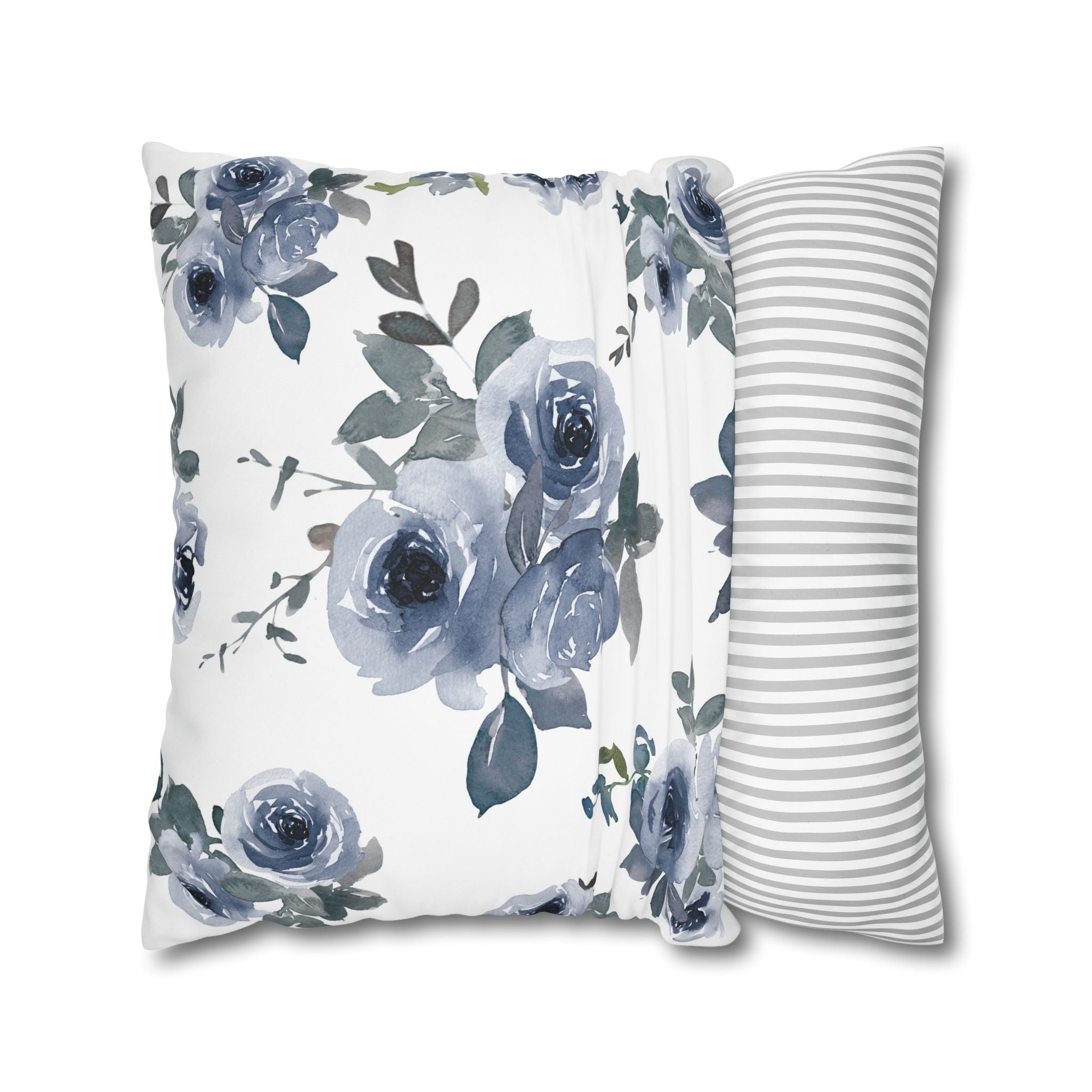 Blue Rose Watercolor Pillowcase