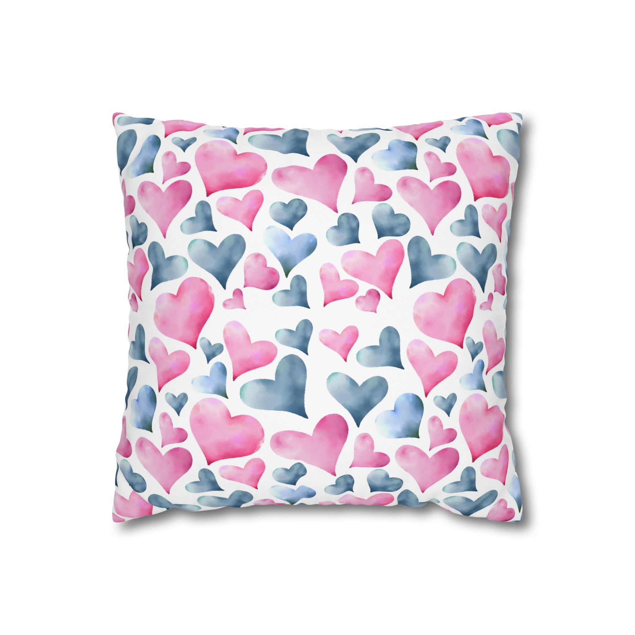 Watercolor Heart Pillowcase - Soft & Romantic