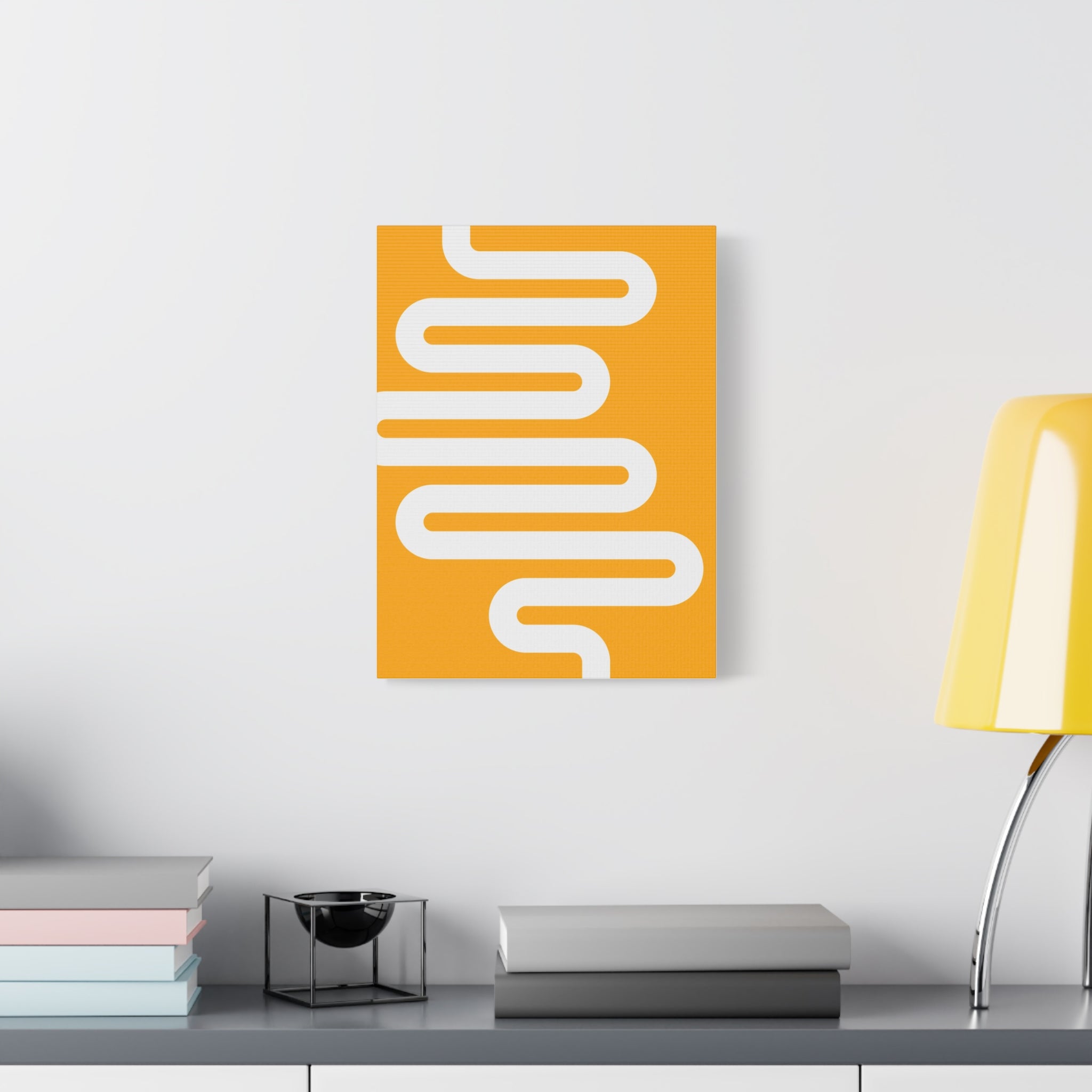 Orange Wave Canvas Art - Minimalist Print