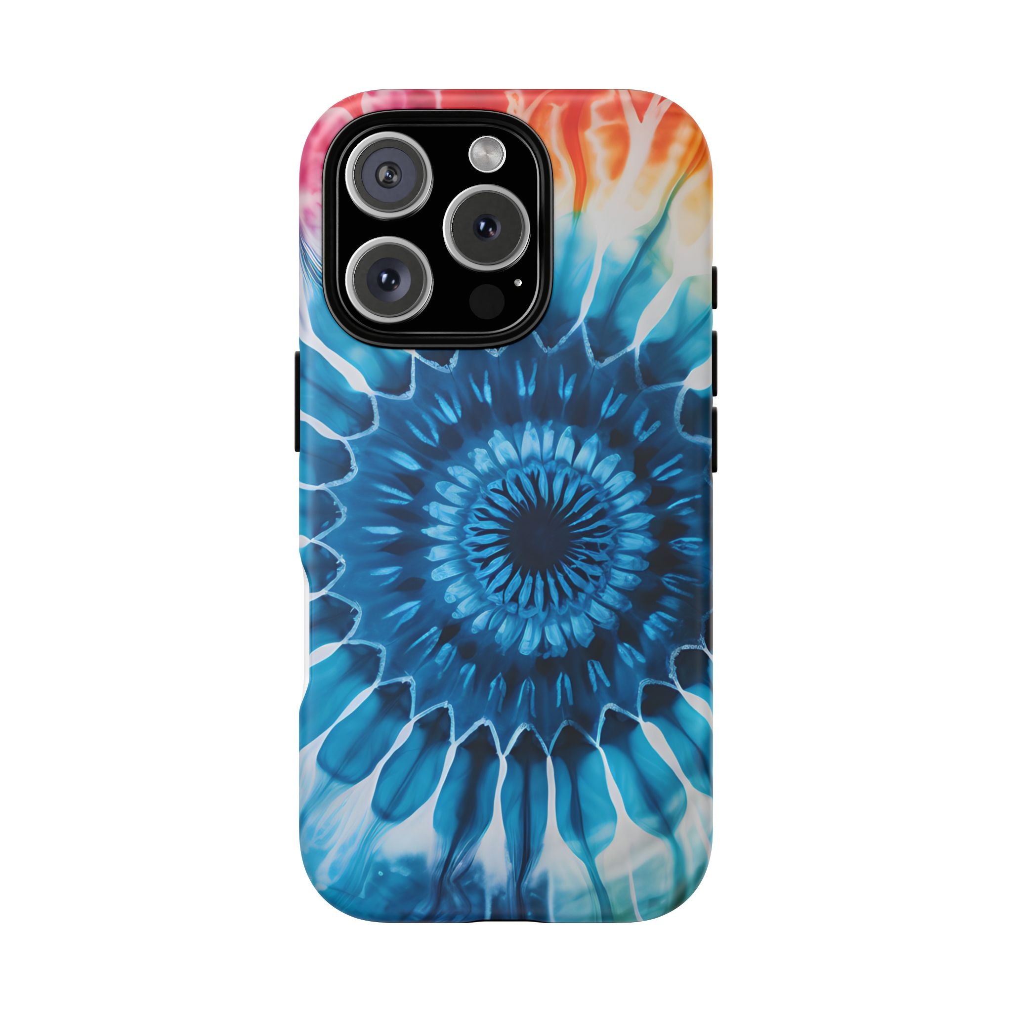 Cosmic Mandala Tie-Dye iPhone Case - Rugged Hexagon Stone