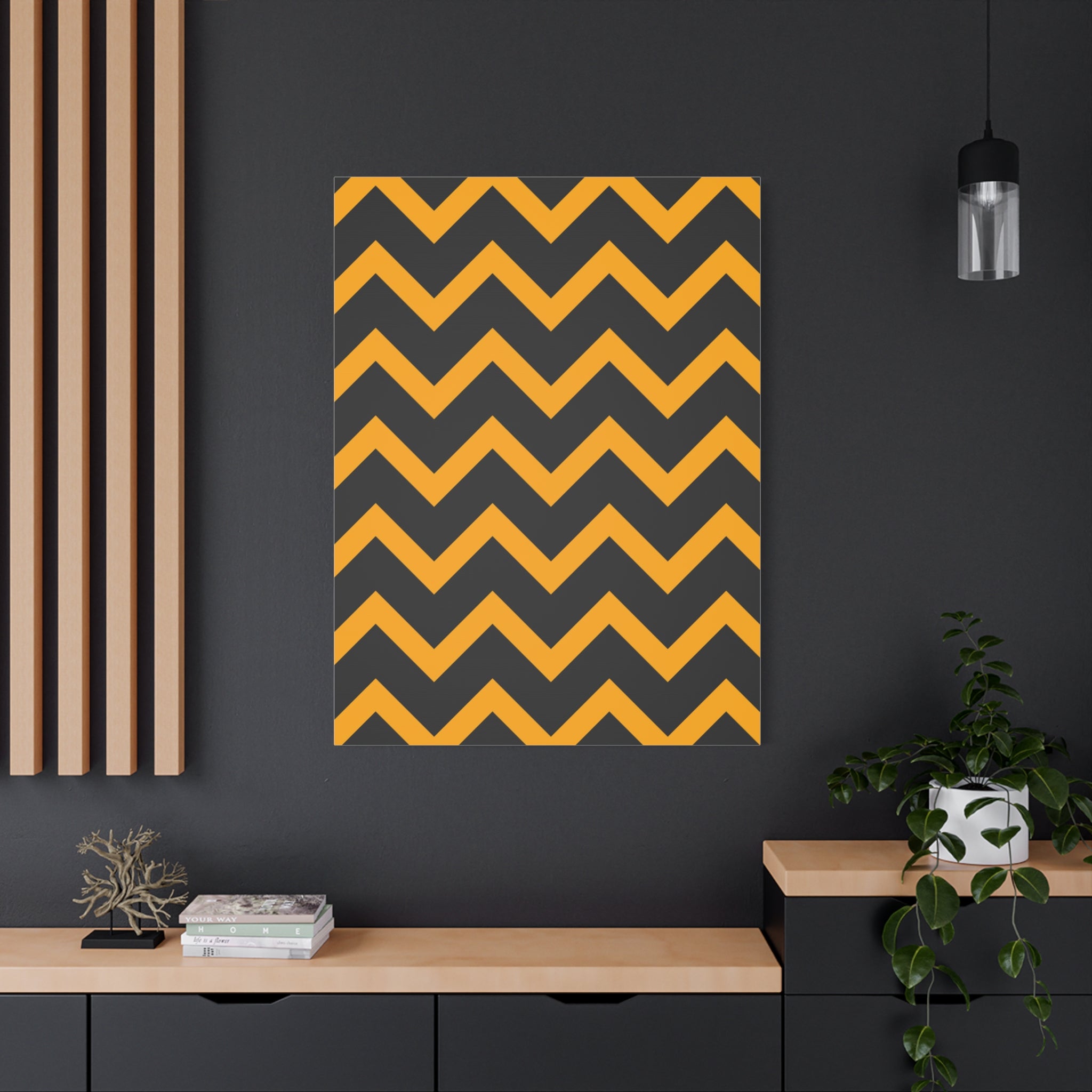 Bold Zigzag Geometric Canvas Art