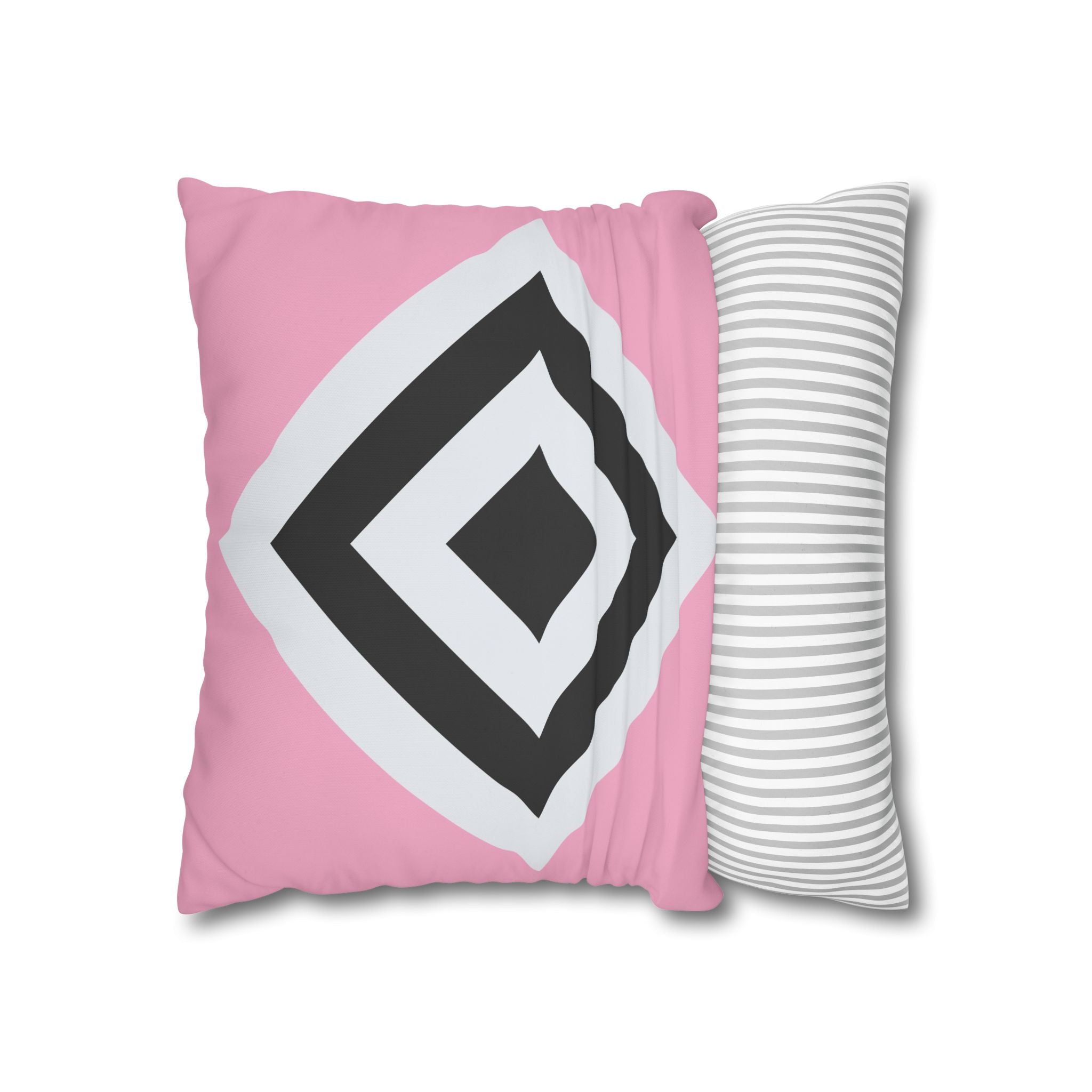 Geometric Diamond Pillowcase - Blush Pink