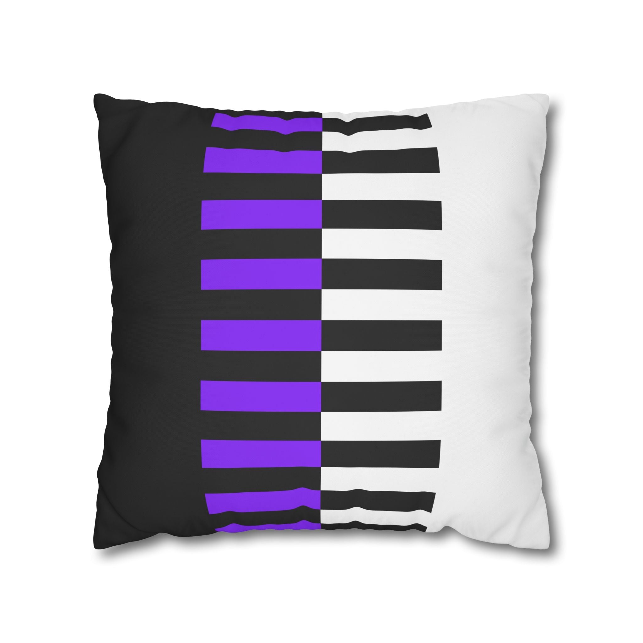 Abstract Piano Pillowcase - Purple & Black