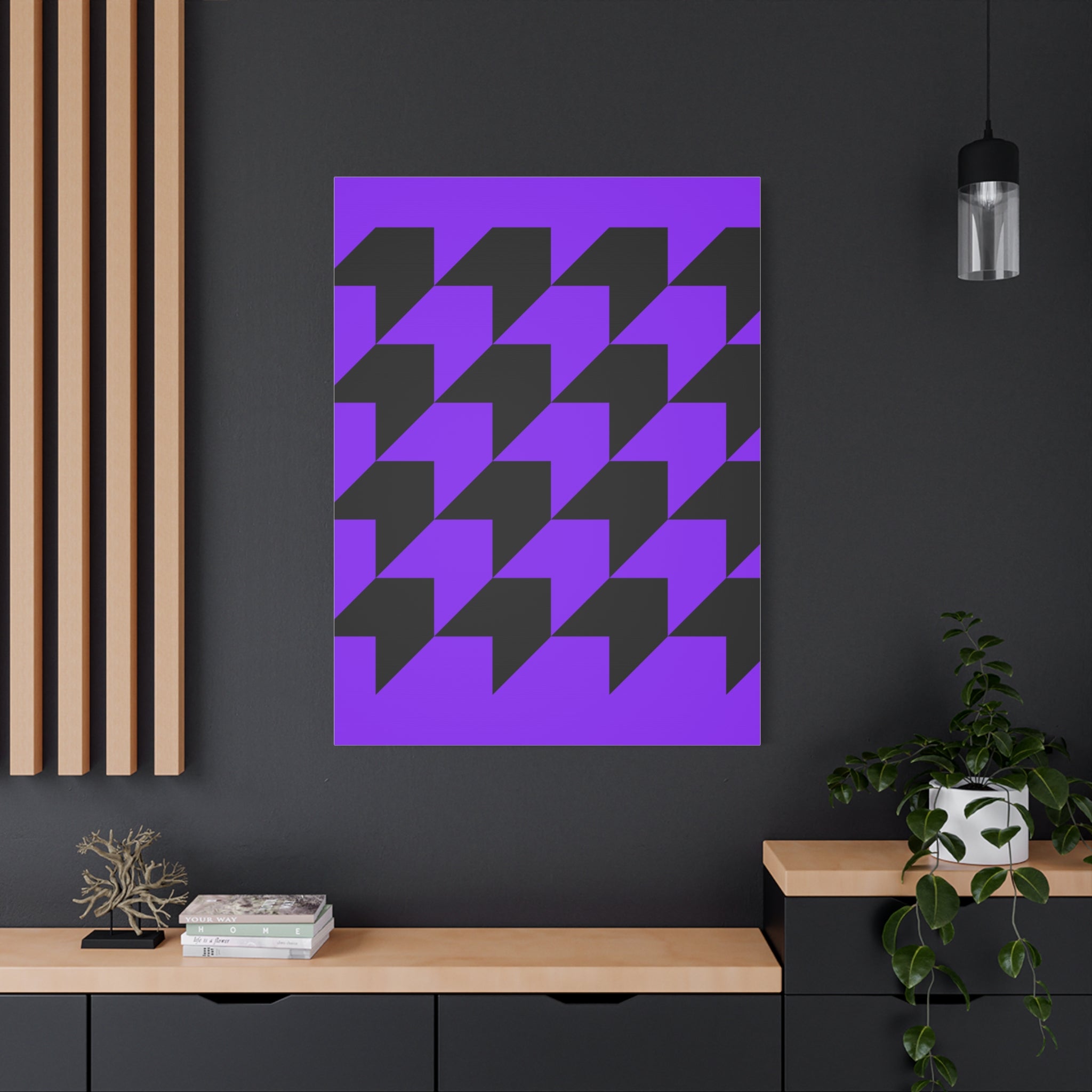 Geometric Purple Arrow Canvas Art