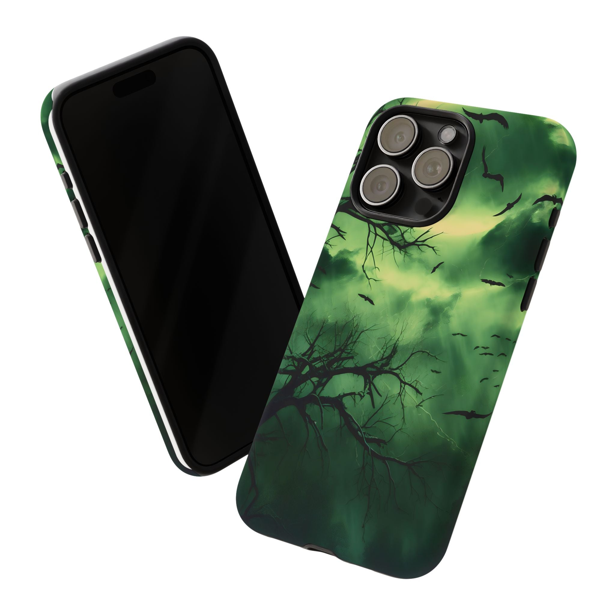 Gothic Green Forest iPhone Case - Hexagon Stone