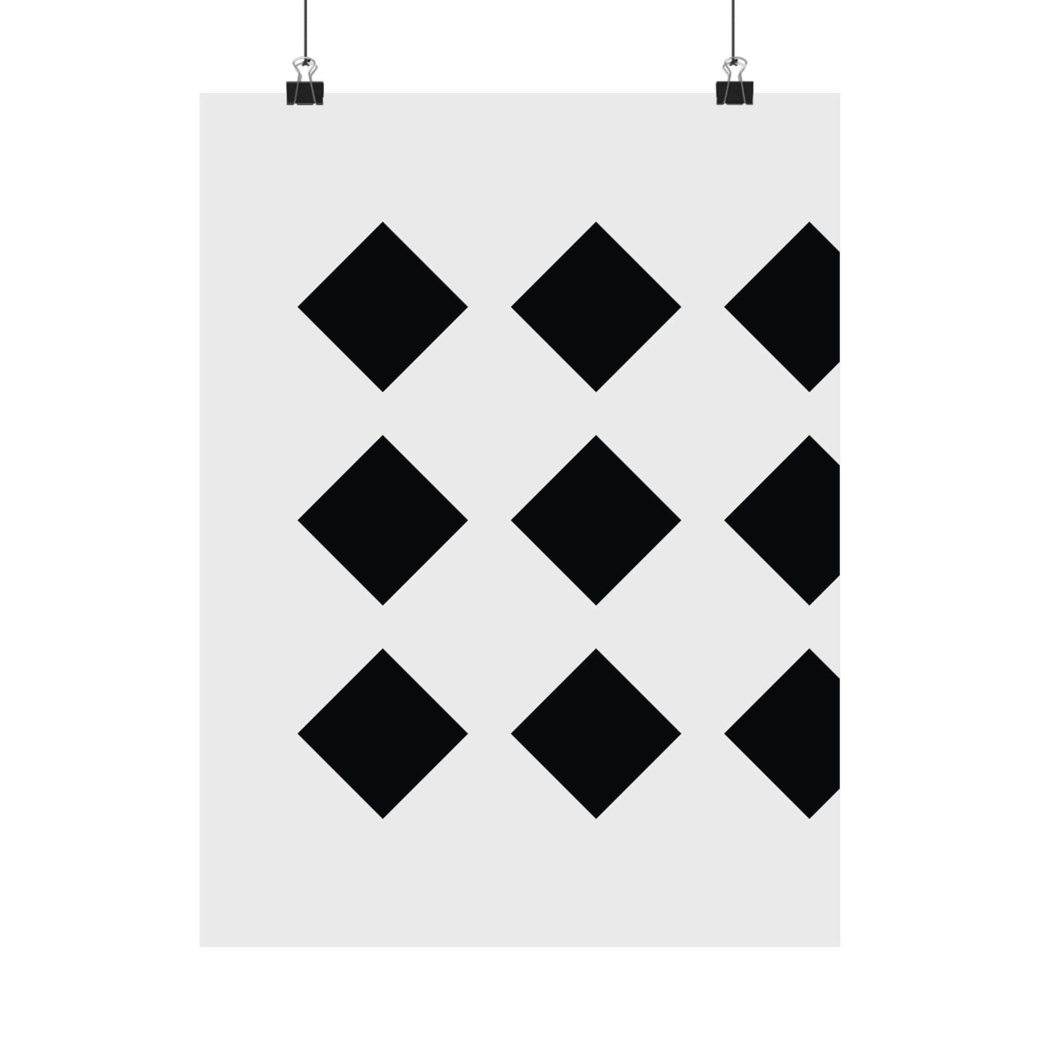 Black Diamond Grid: Minimalist Art Poster