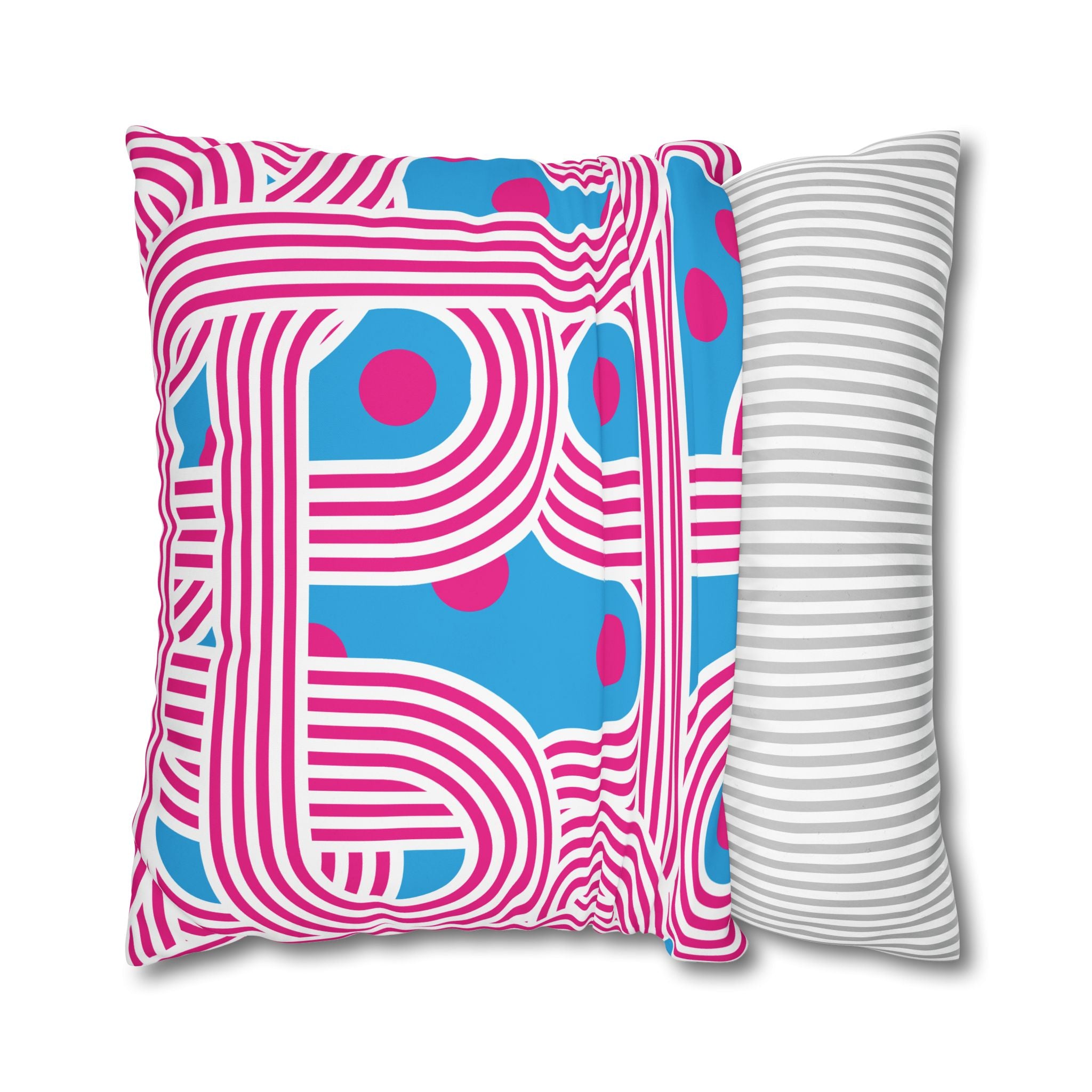 Retro Pink & Teal Geometric Pillowcase