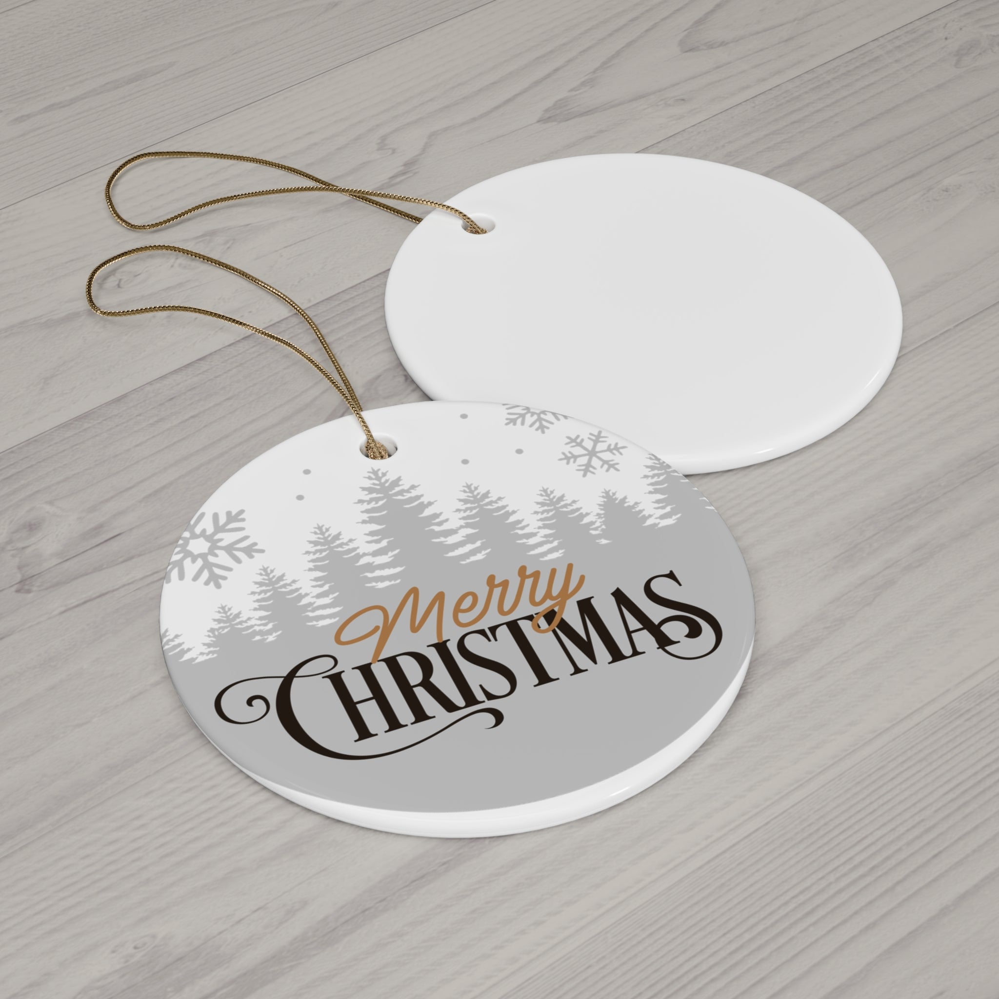 Minimalist Merry Christmas Ceramic Ornament