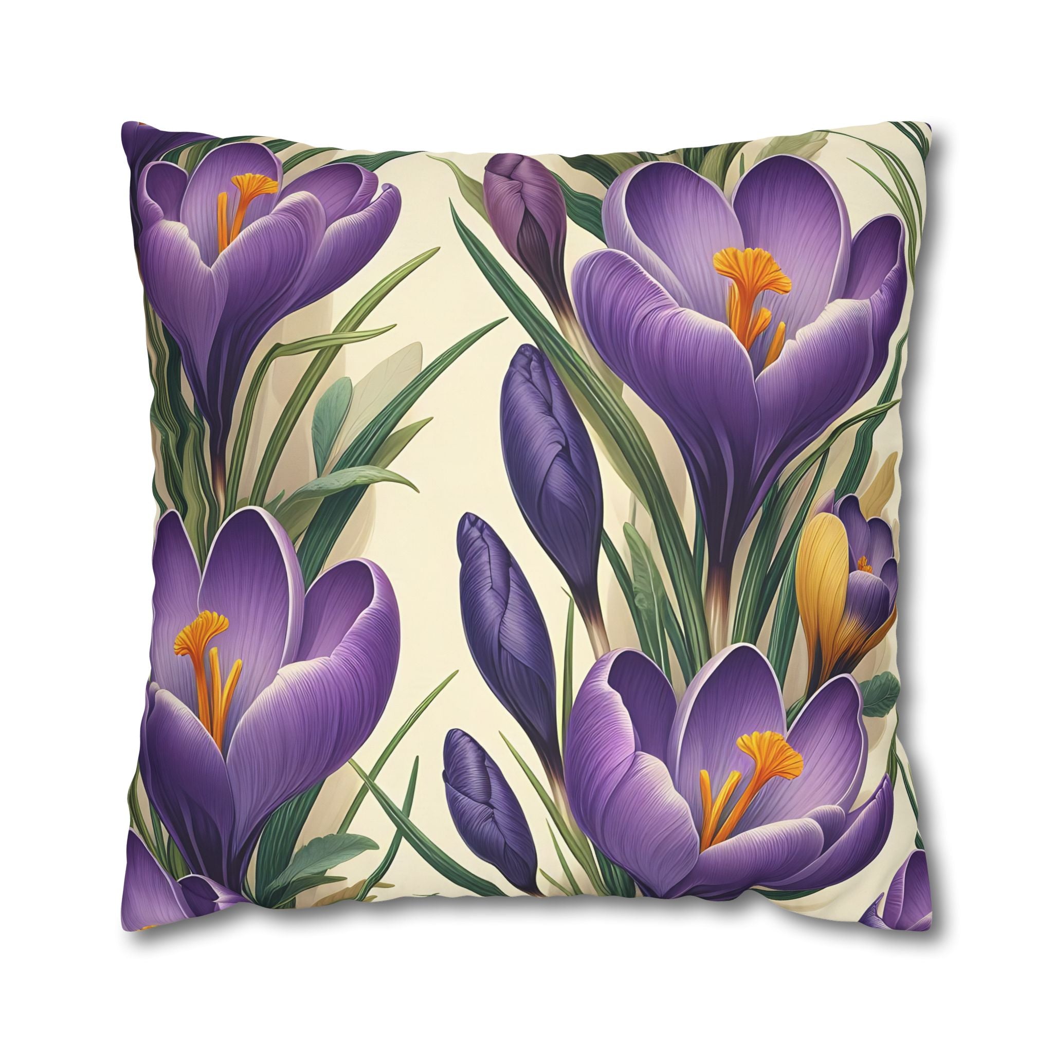 Luxury Crocus Pillowcase - Botanical Art