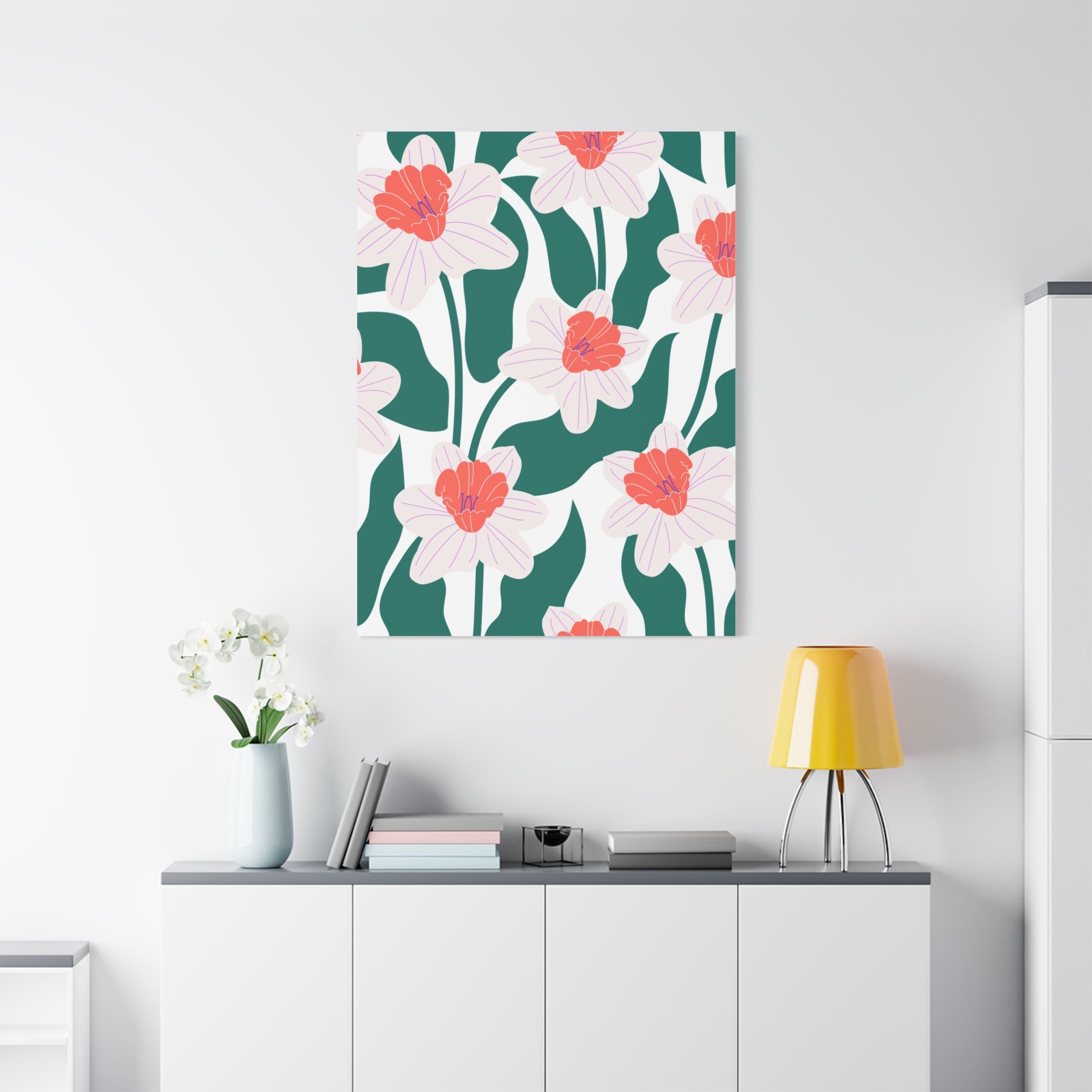 Art Deco Floral Canvas Print