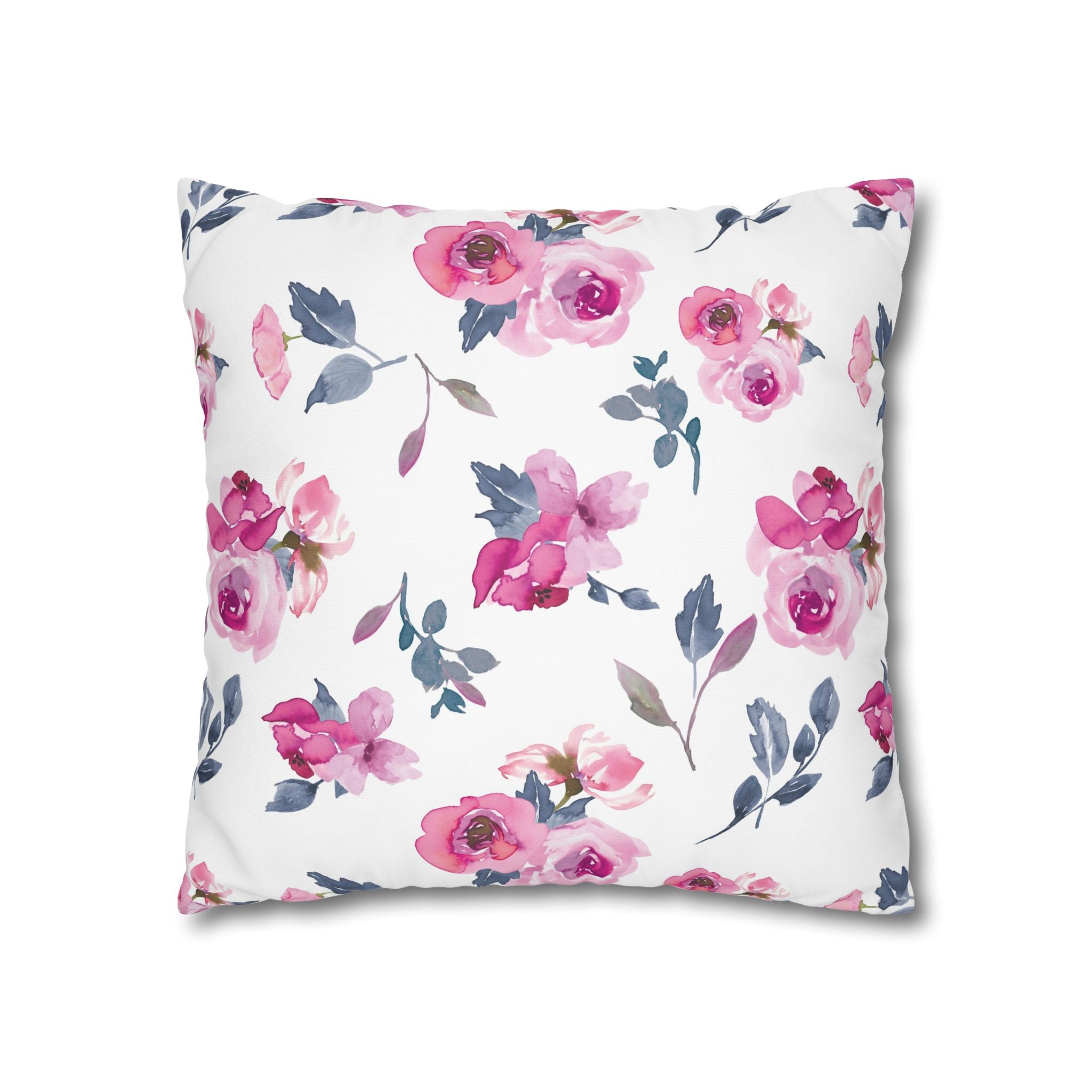 Pink Rose Watercolor Pillowcase