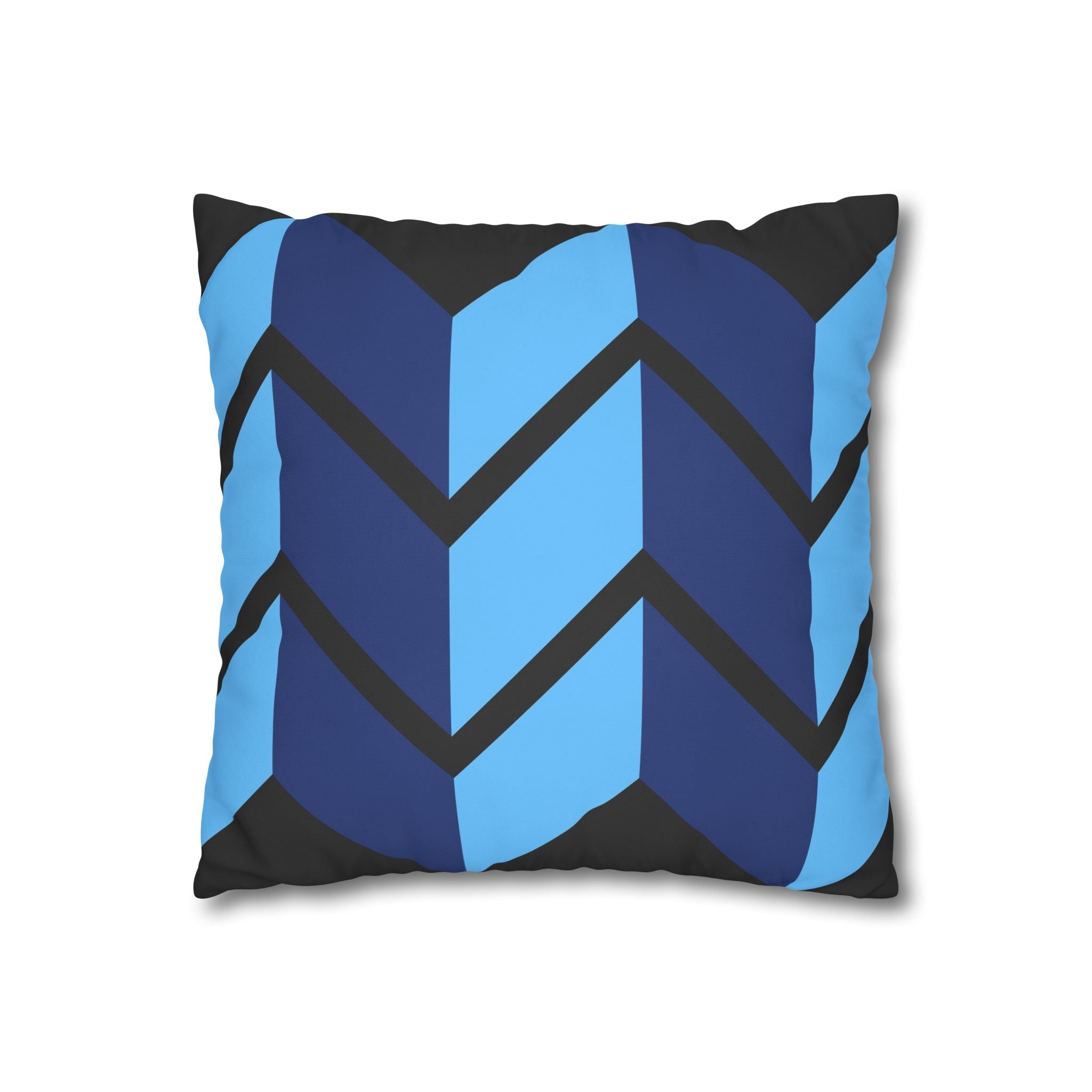 Geometric Chevron Pillowcase - Navy & Sky Blue