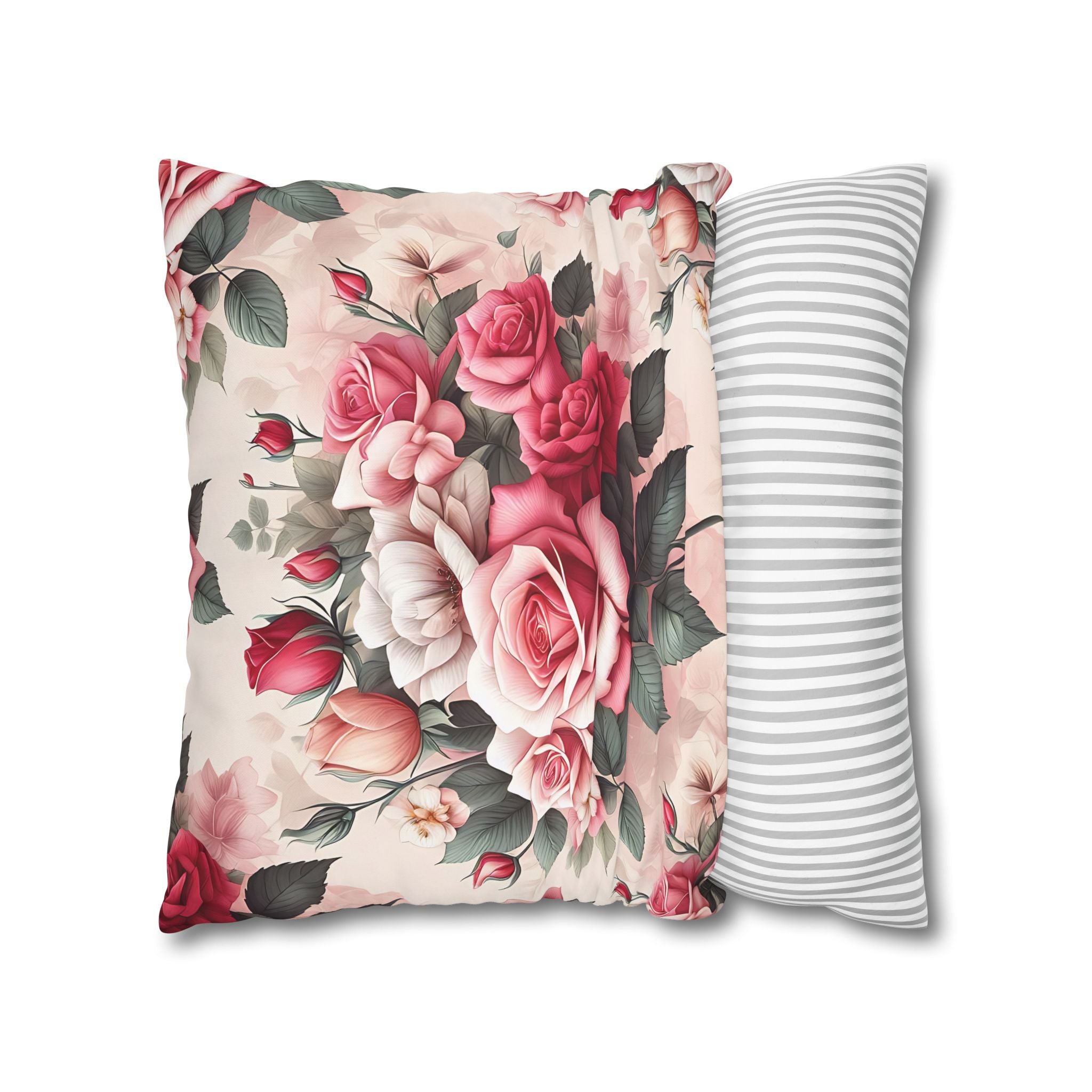 Pink Rose Pillowcase - Romantic Floral Design