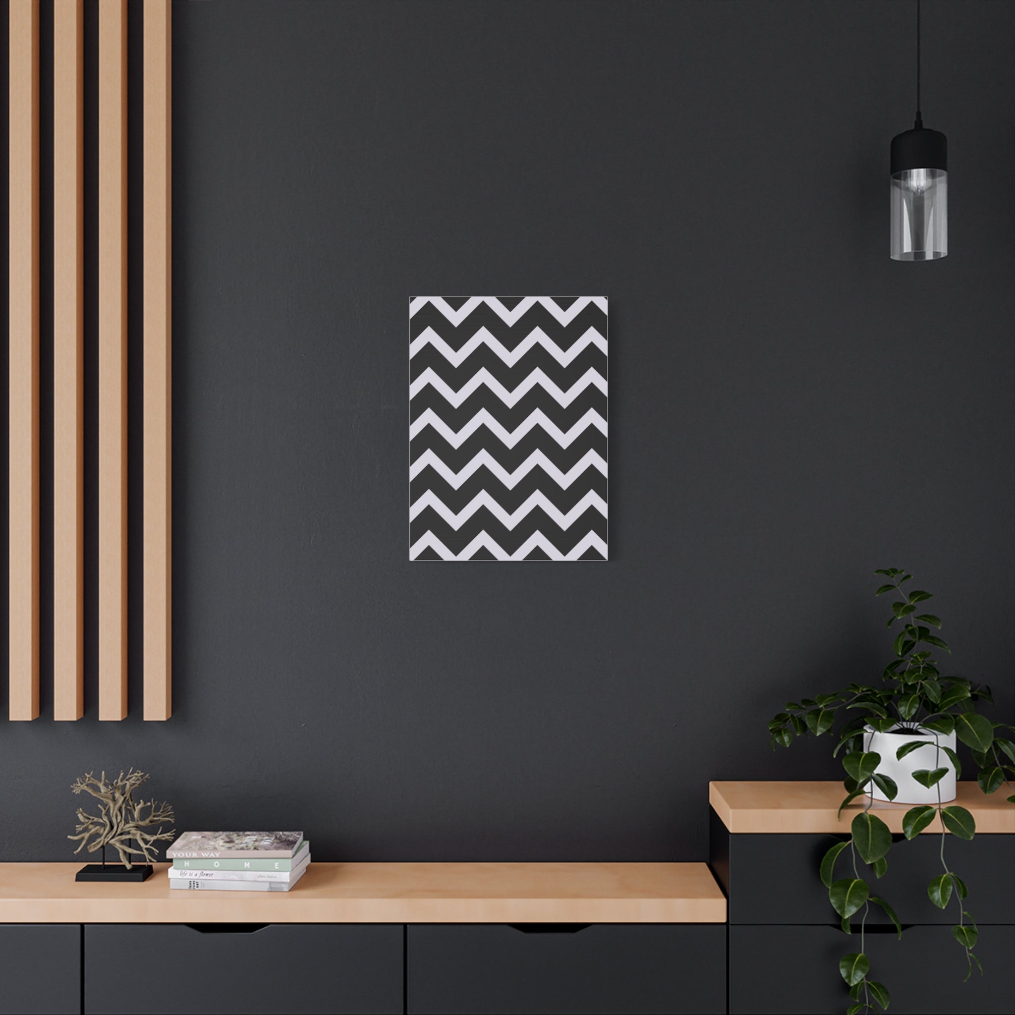 Modern Chevron Zigzag Matte Canvas Art