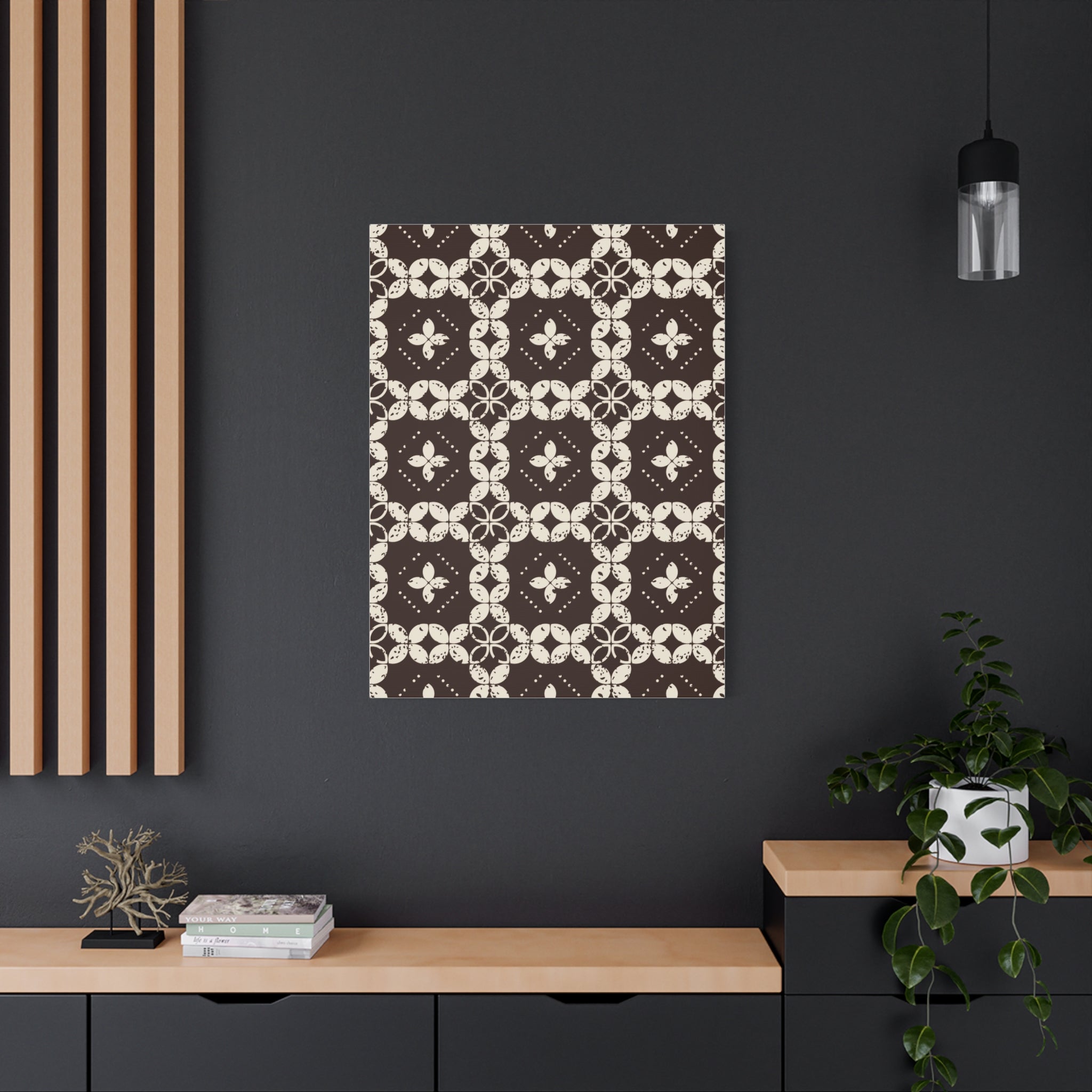 Rustic Floral Geometric Canvas Art