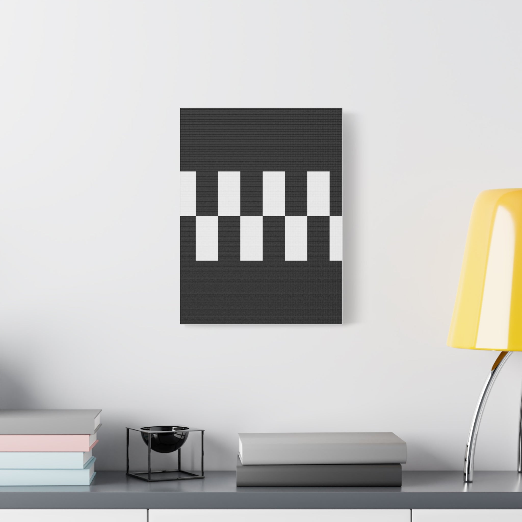 Black & White Checkered Canvas Art