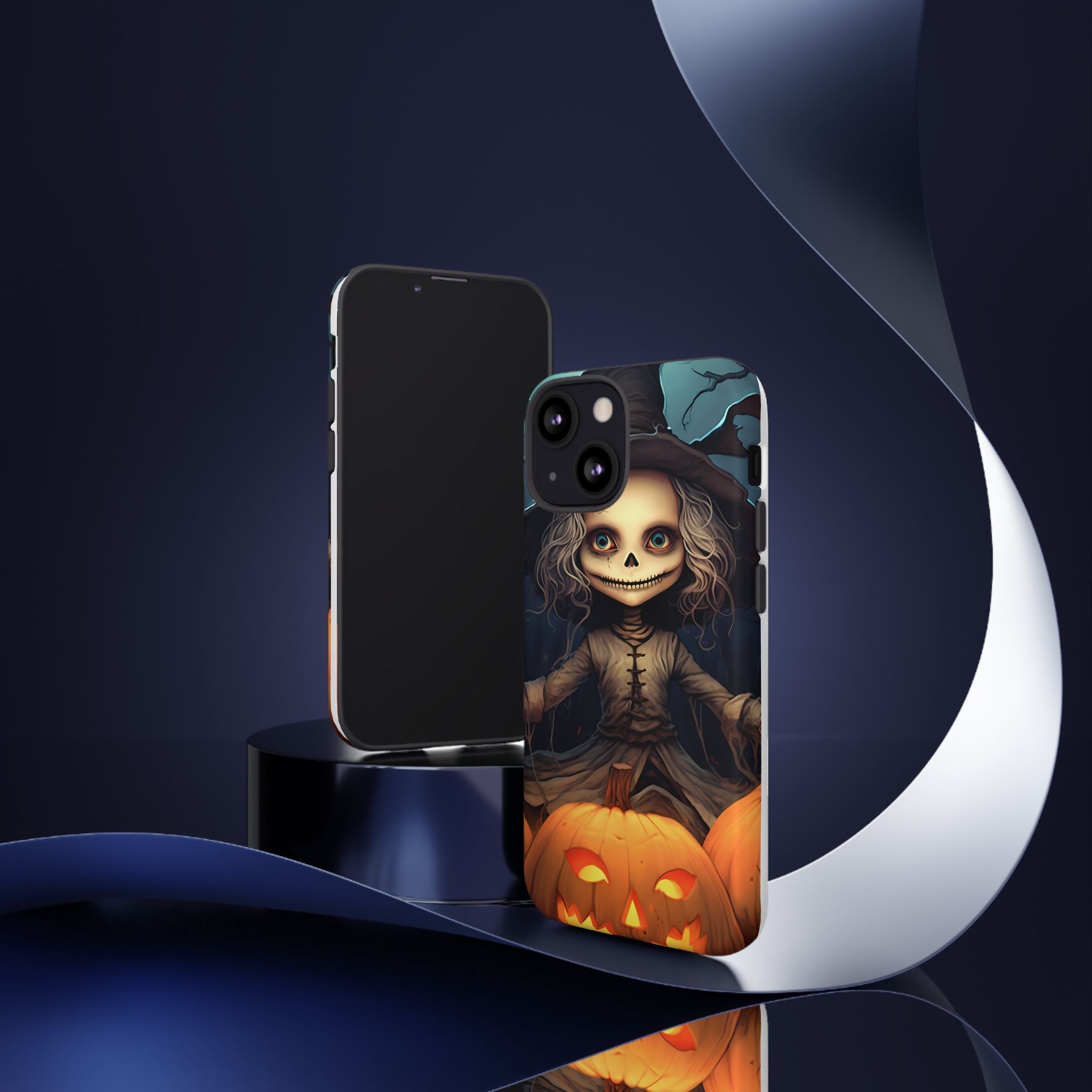 Spooky Skull Girl Halloween iPhone Case - Hexagon Stone