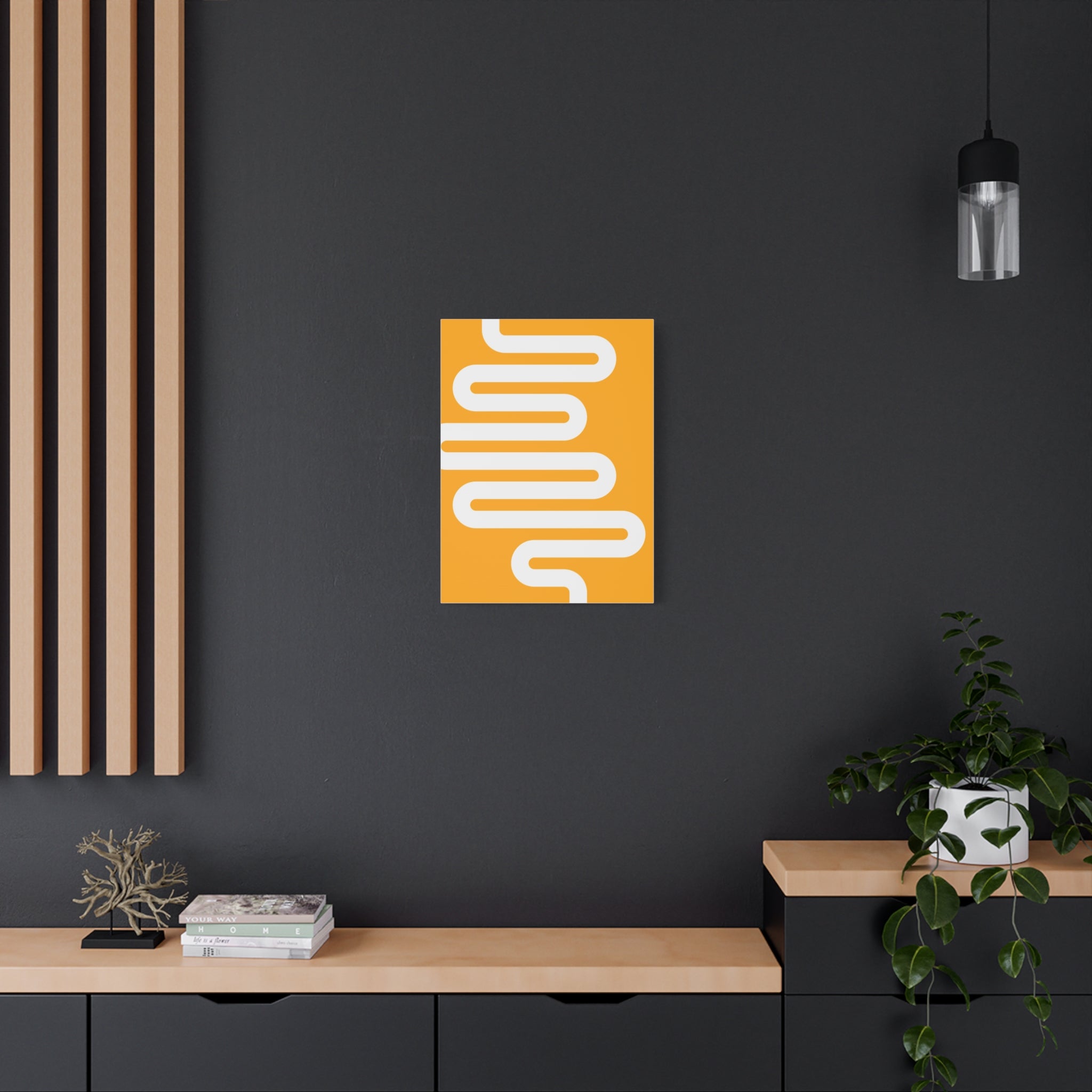 Orange Wave Canvas Art - Minimalist Print