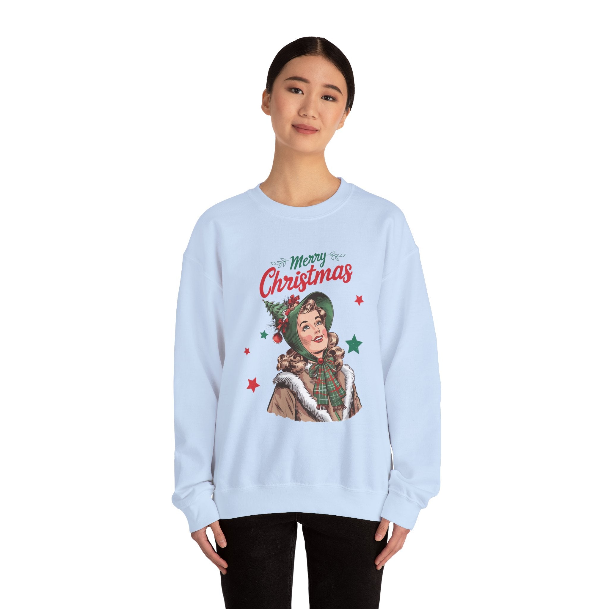 Vintage Christmas Tree Lady Sweatshirt