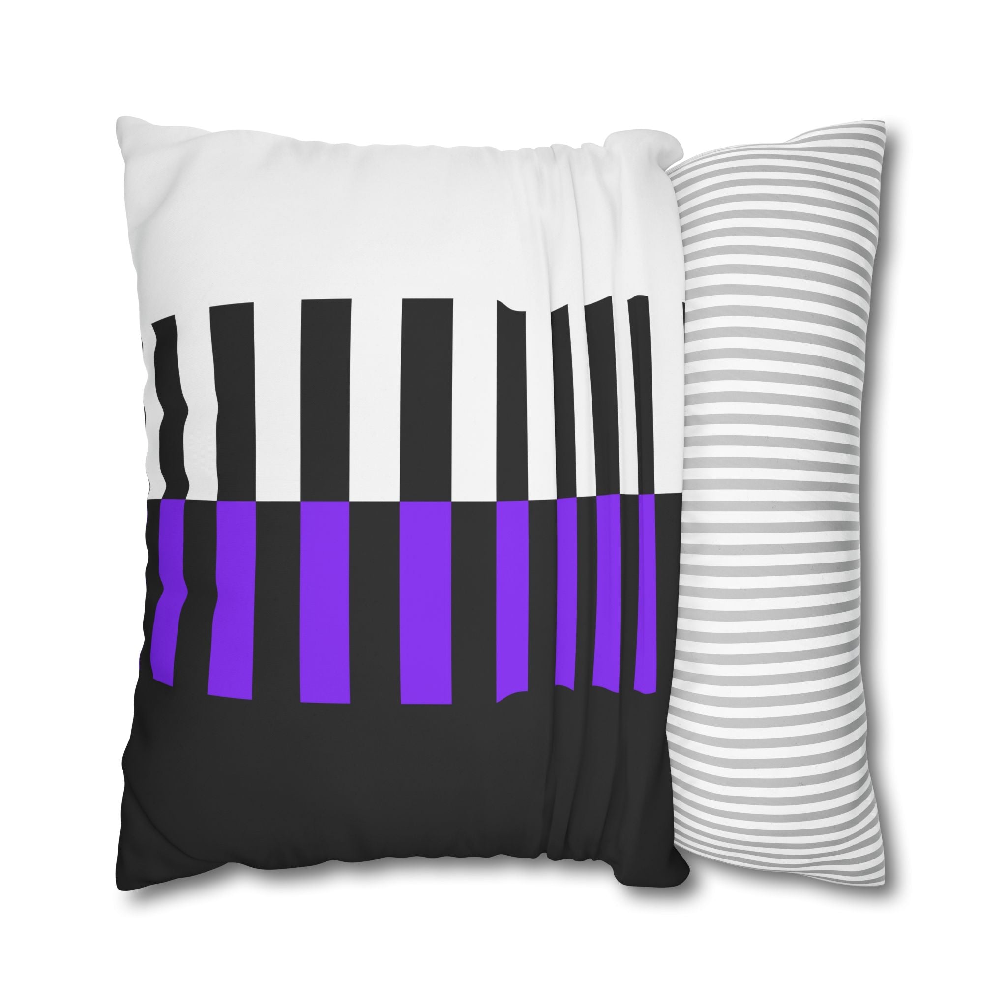 Abstract Piano Pillowcase - Purple & Black