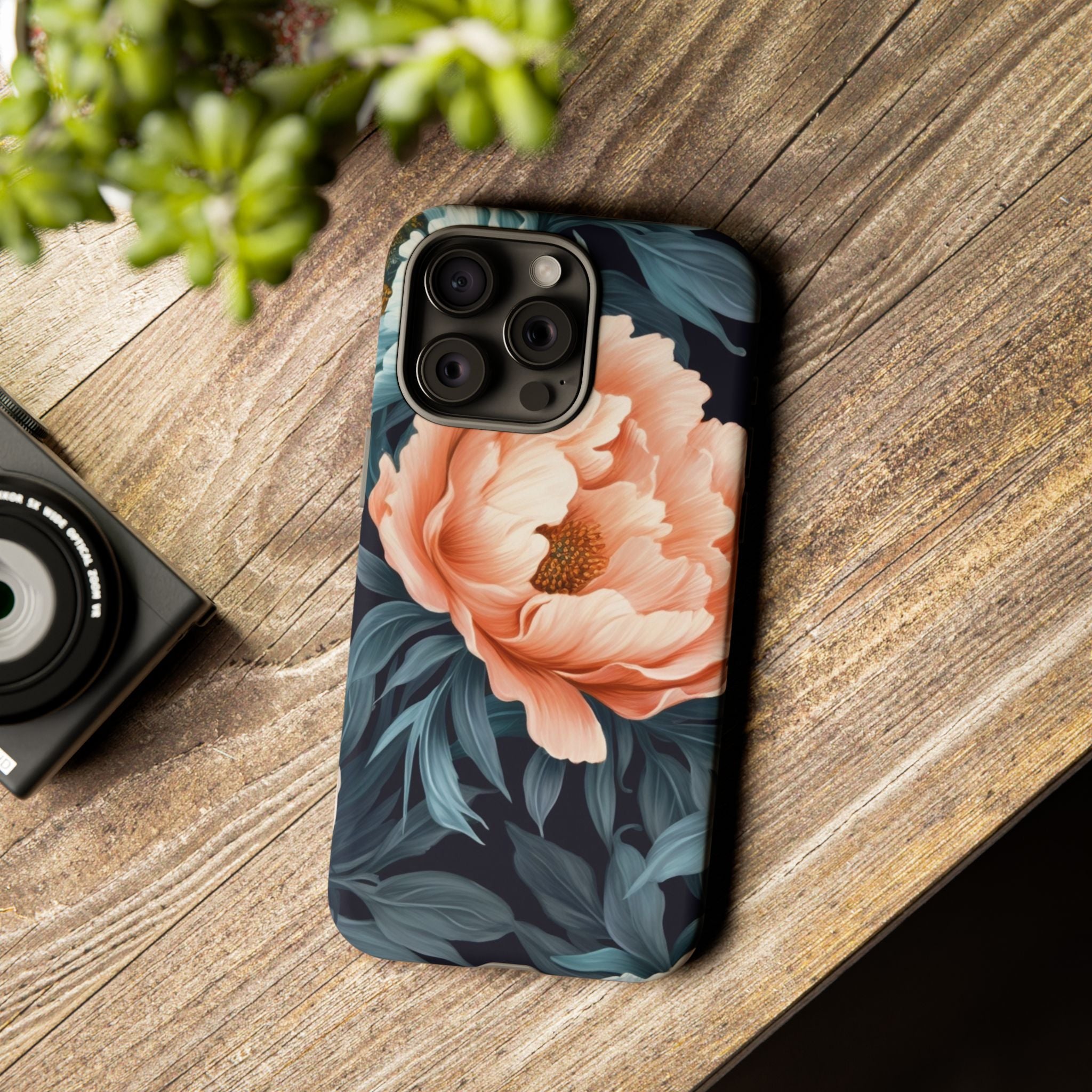 Moody Floral iPhone Case - Hexagon Stone