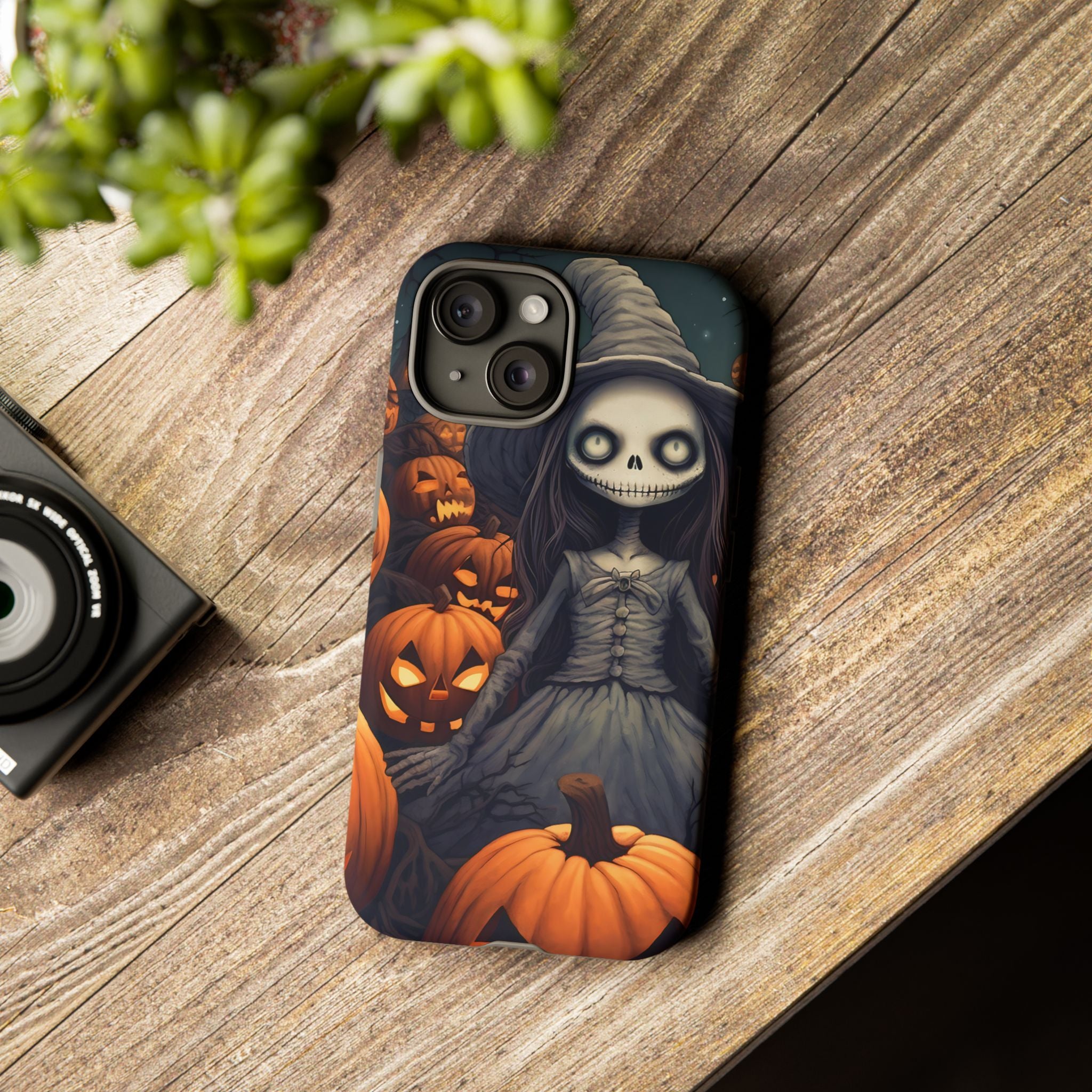 Spooky Witch Girl Hexagon Stone iPhone Case