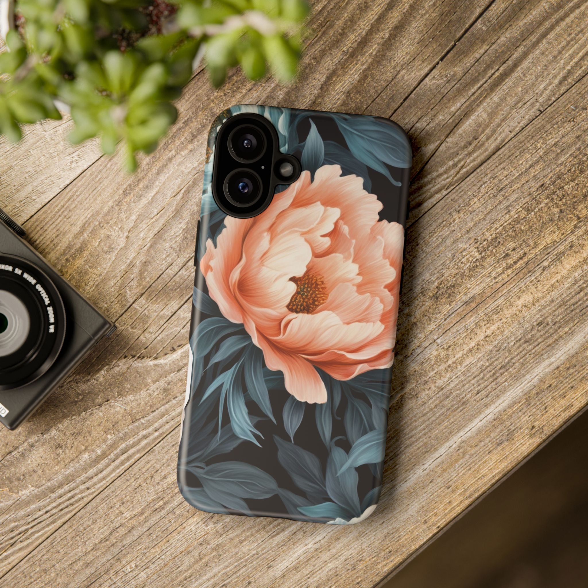 Moody Floral iPhone Case - Hexagon Stone