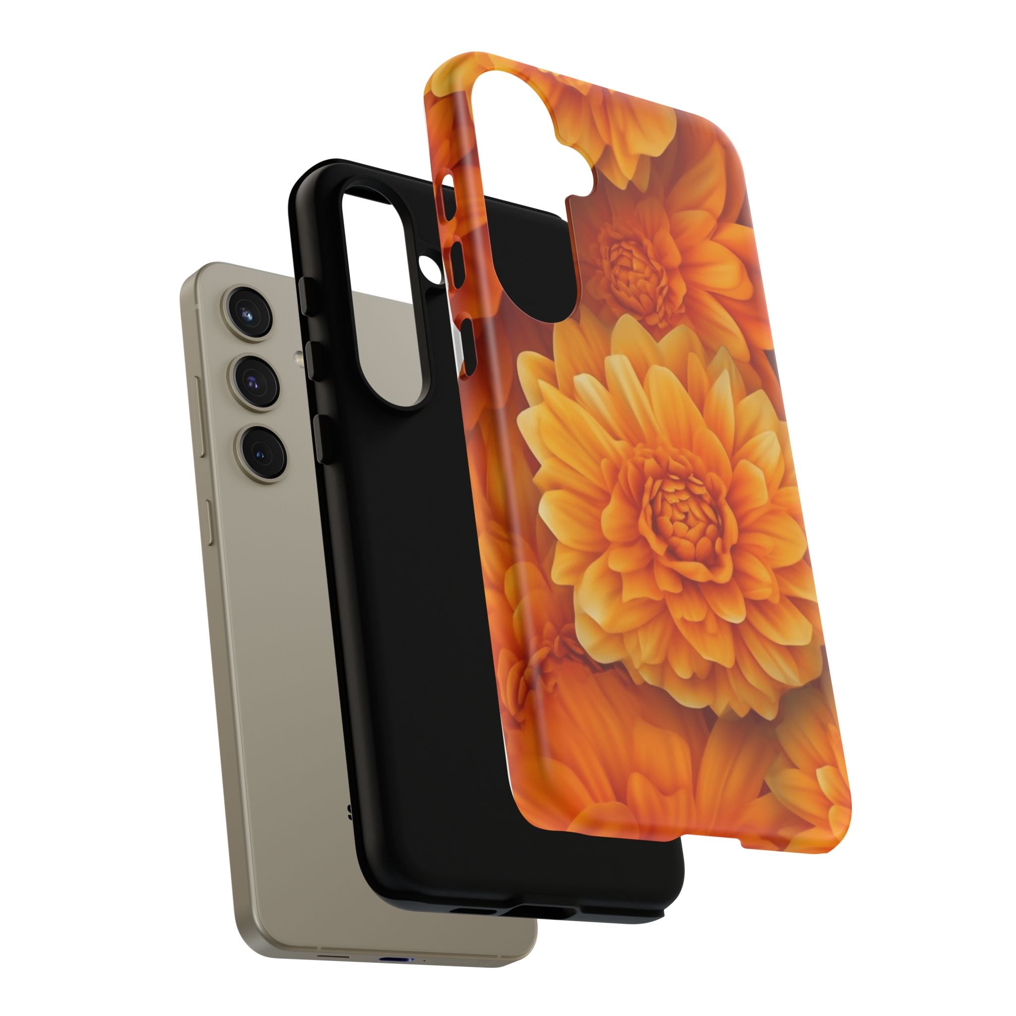 Orange Dahlia Bloom Samsung Case