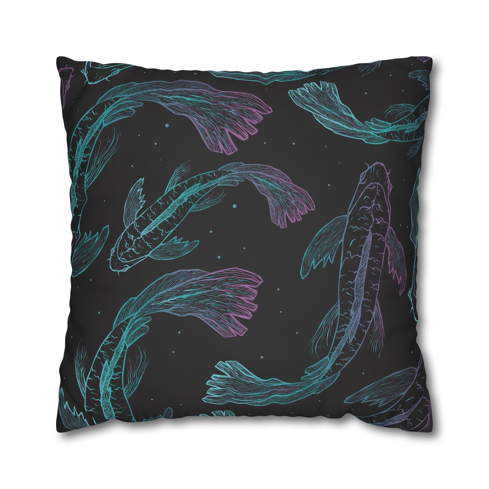 Teal & Purple Koi Fish Pillowcase