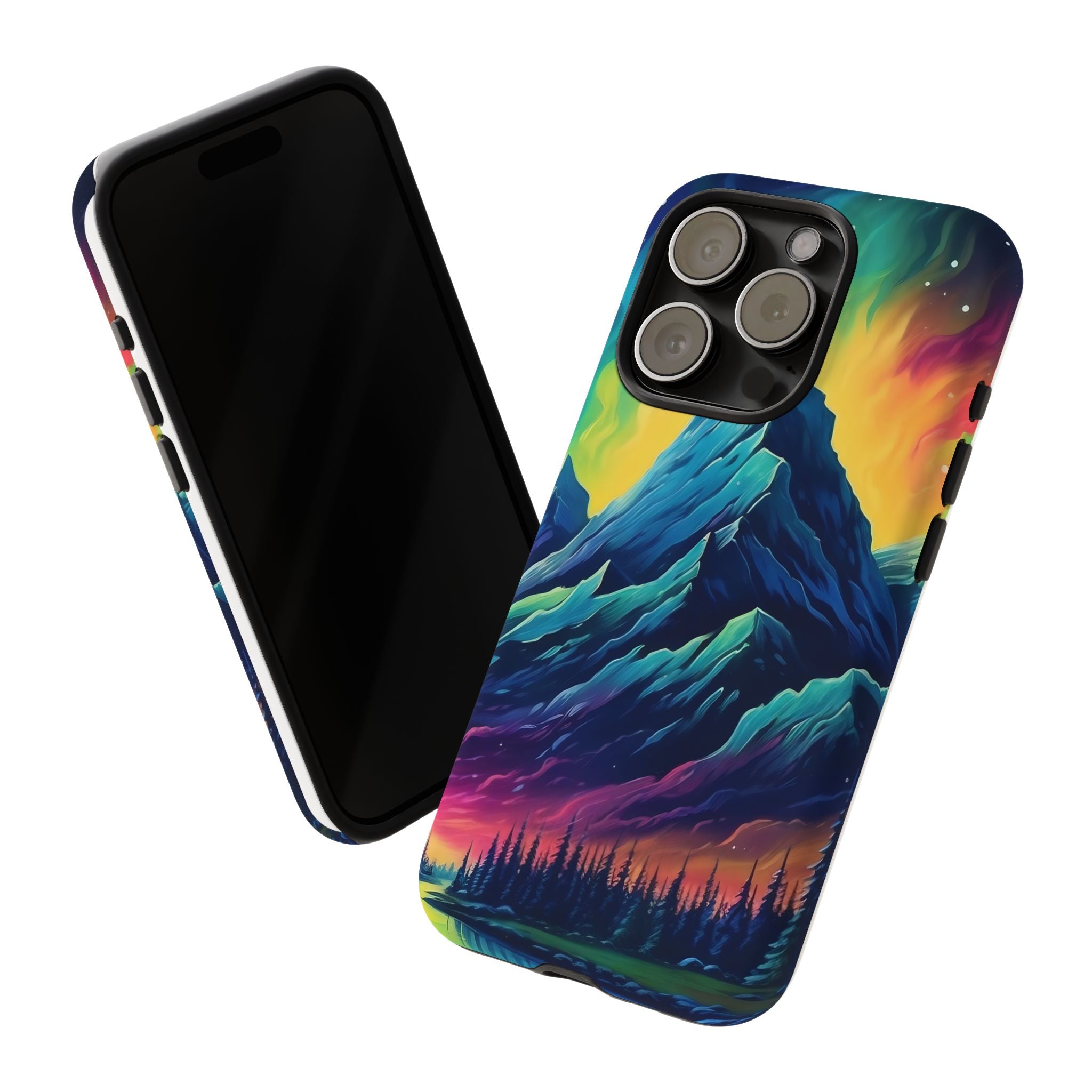 Aurora Mountain Hexagon iPhone Case