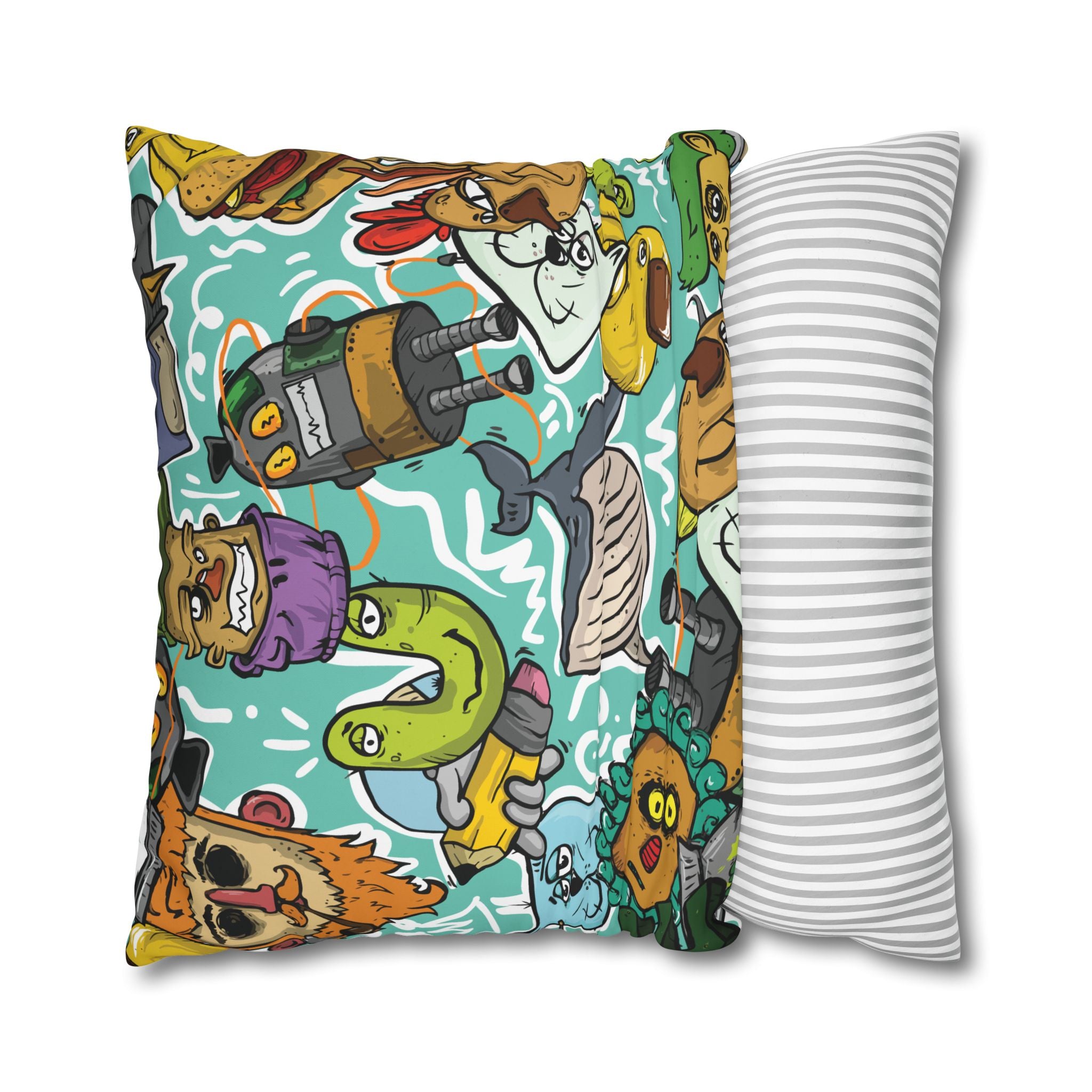 Whimsical Chaos Cartoon Pillowcase