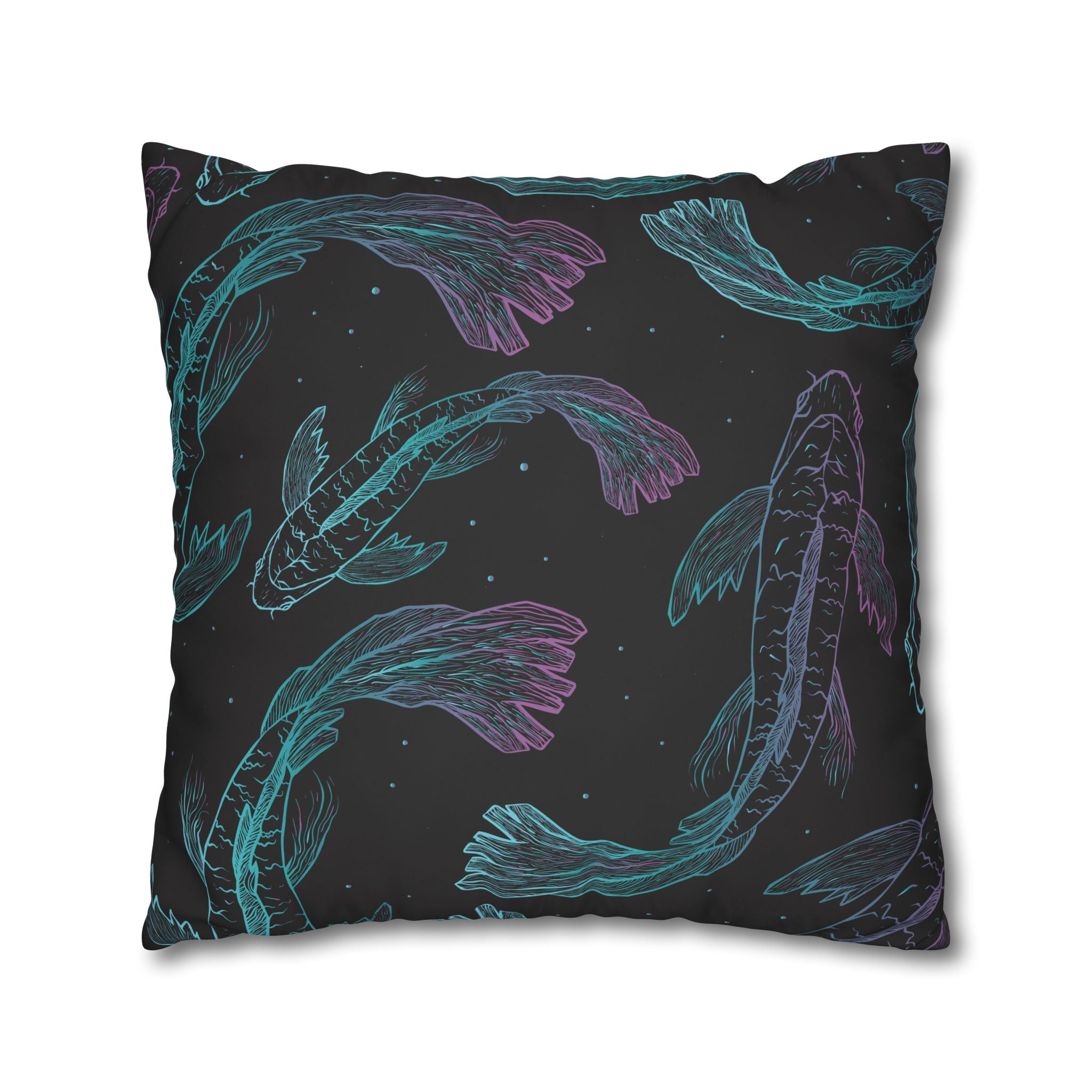 Teal & Purple Koi Fish Pillowcase