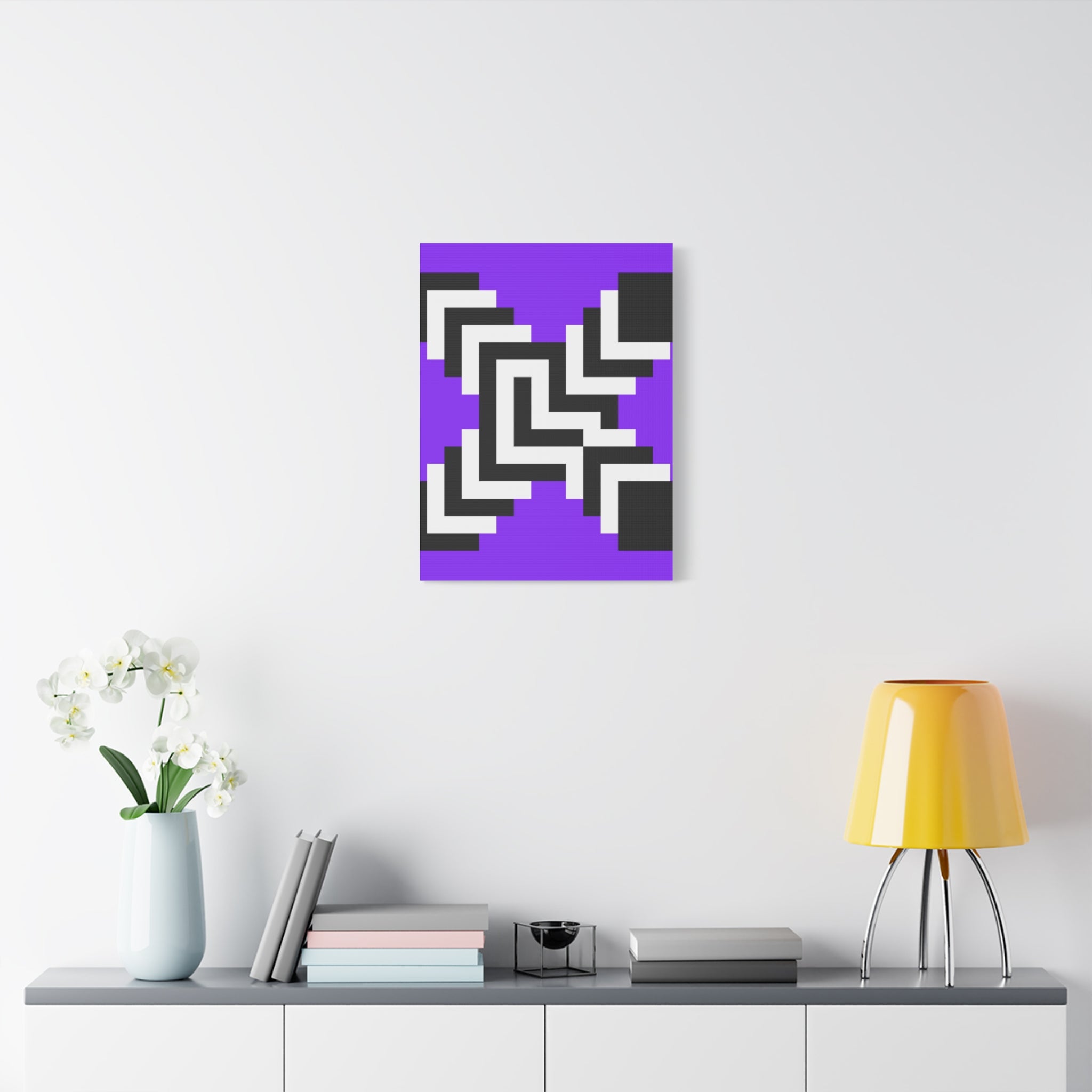 Purple Pixel Art Geometric Canvas