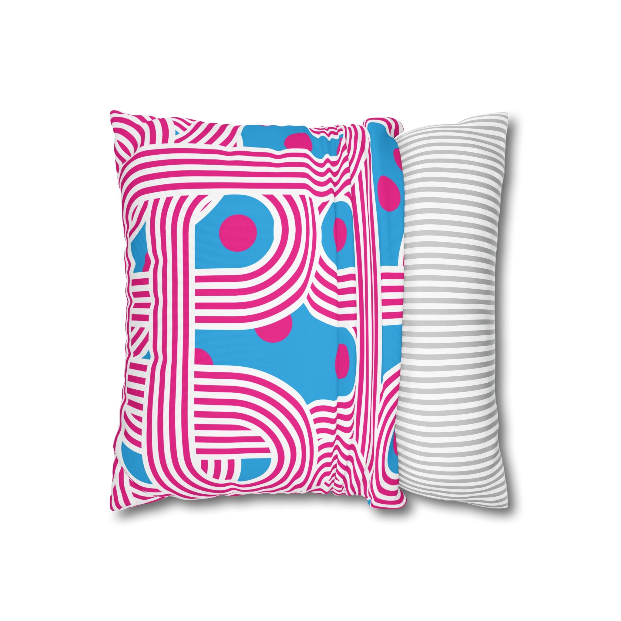 Retro Pink & Teal Geometric Pillowcase