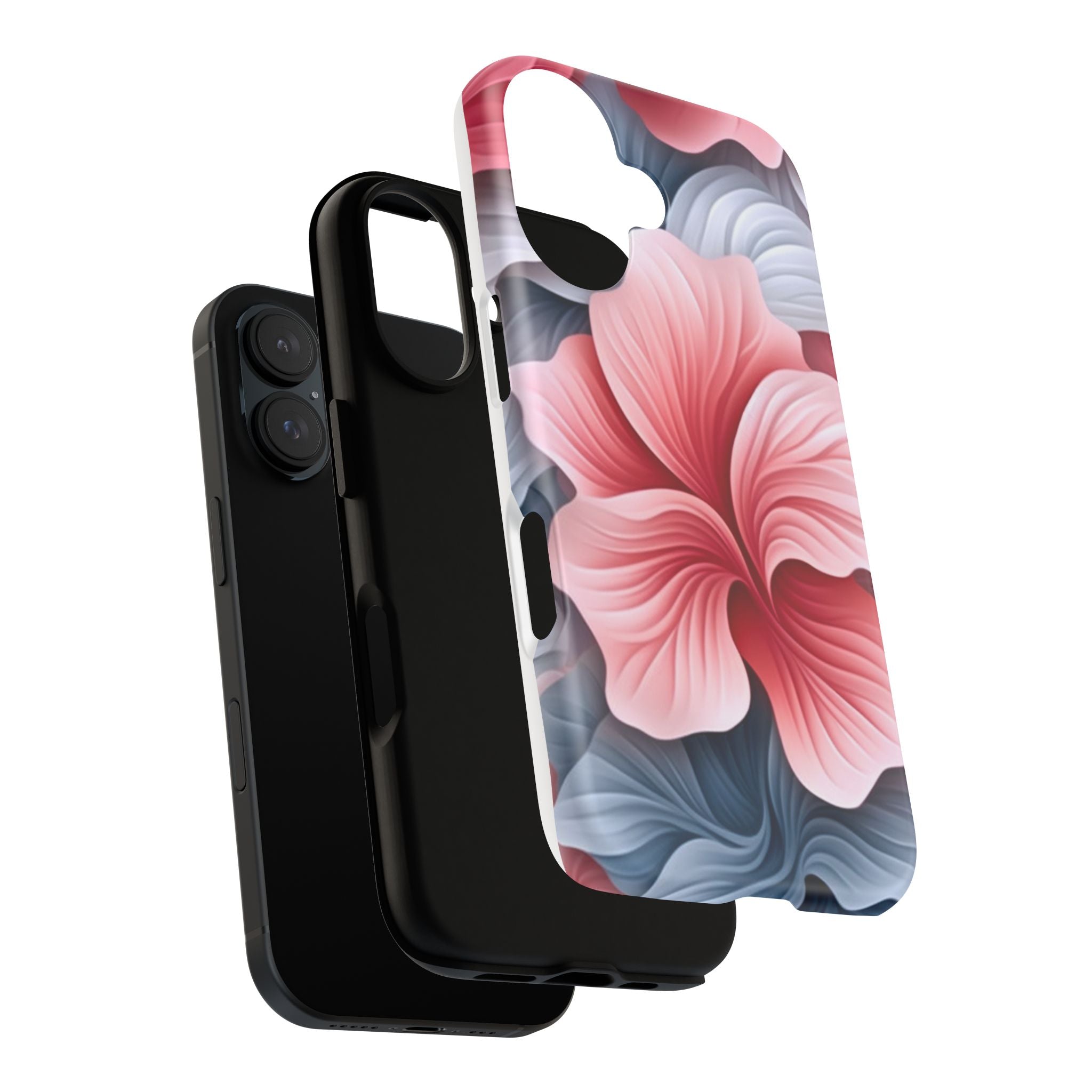 Abstract Floral Pink iPhone Case - Hexagon Stone