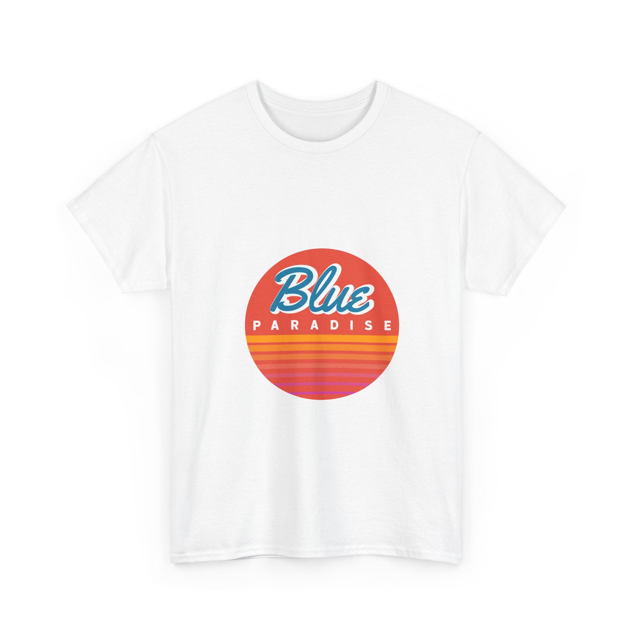 Retro Blue Paradise Sunset T-Shirt