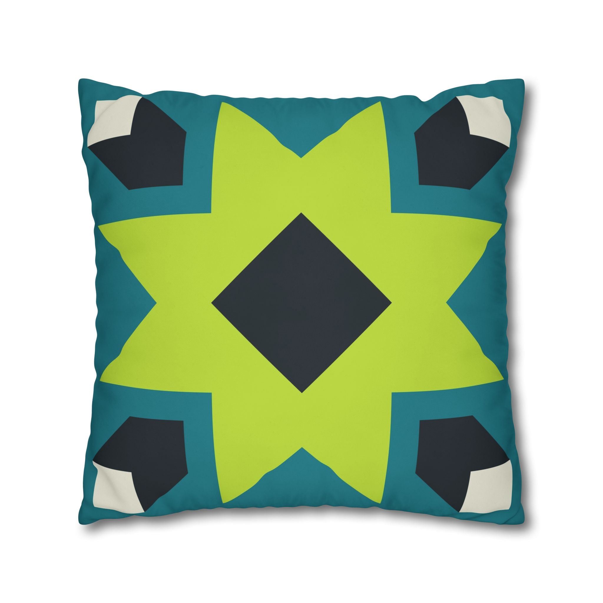 Geometric Teal Star Pillowcase