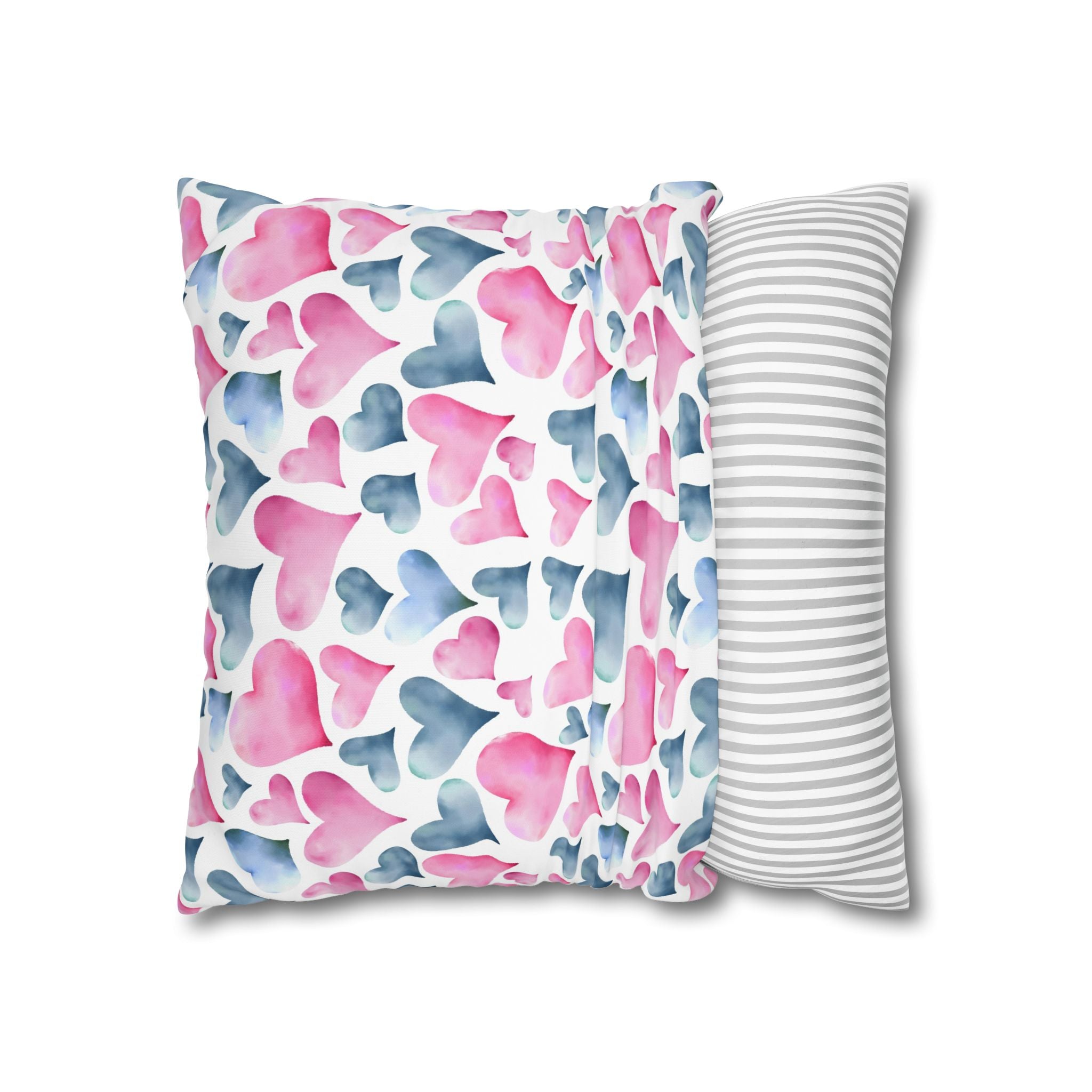 Watercolor Heart Pillowcase - Soft & Romantic