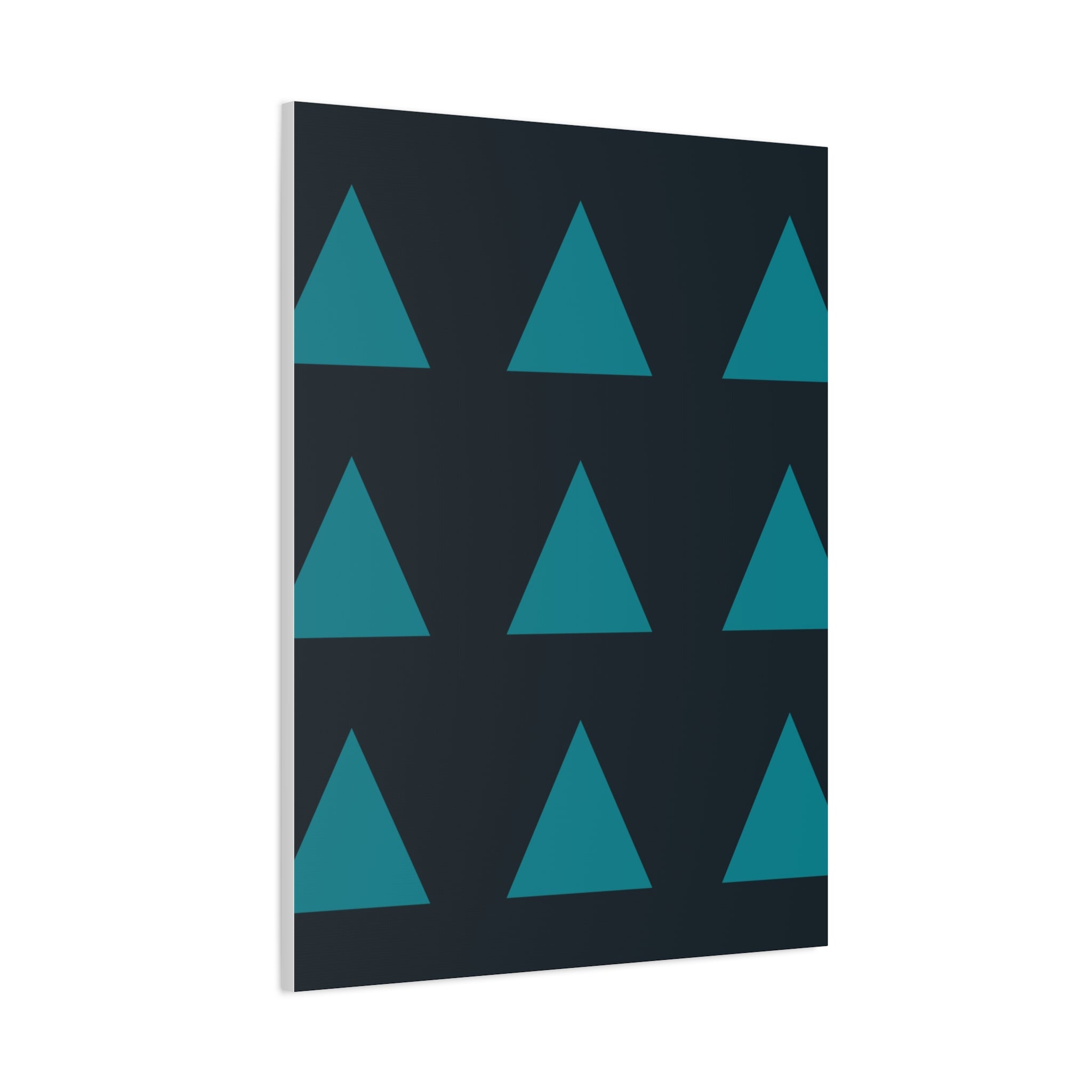 Teal Geometric Triangle Canvas Art