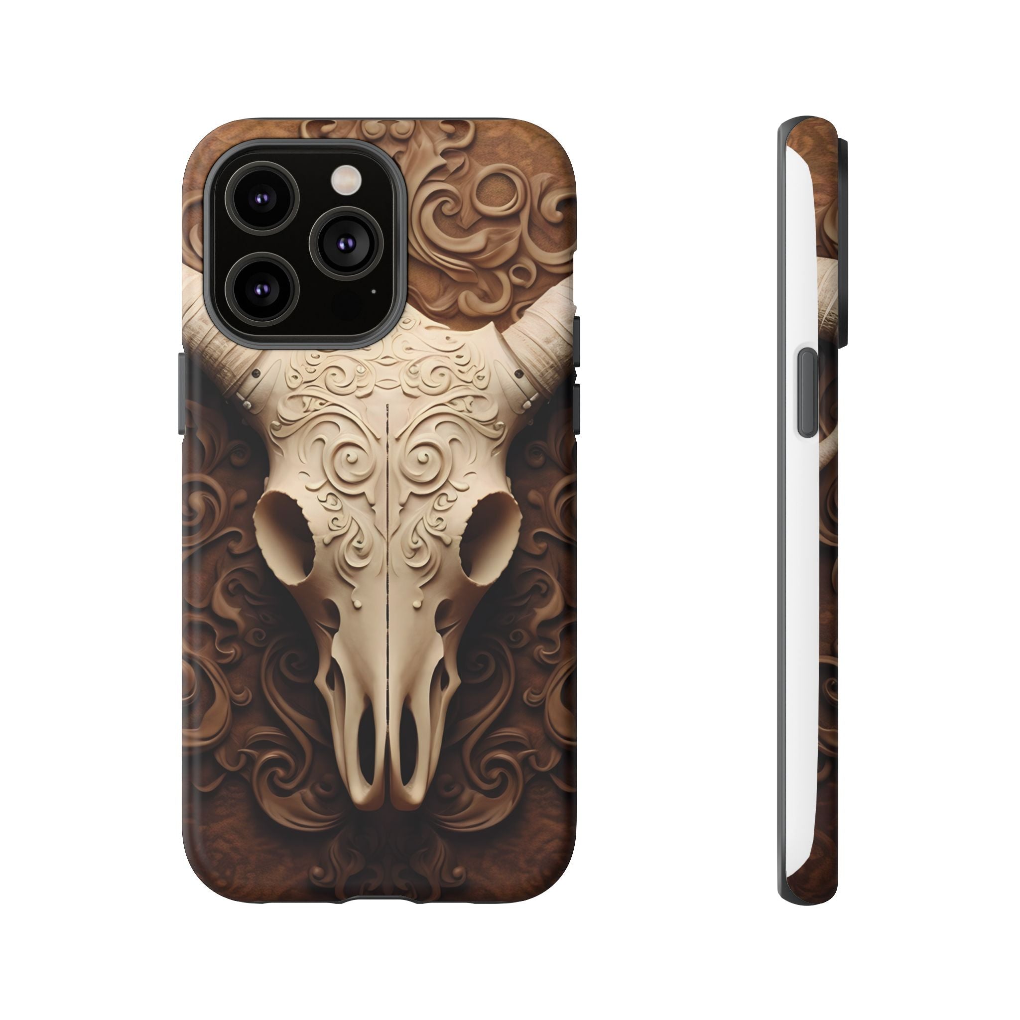 Baroque Ram Skull Hexagon Stone iPhone Case