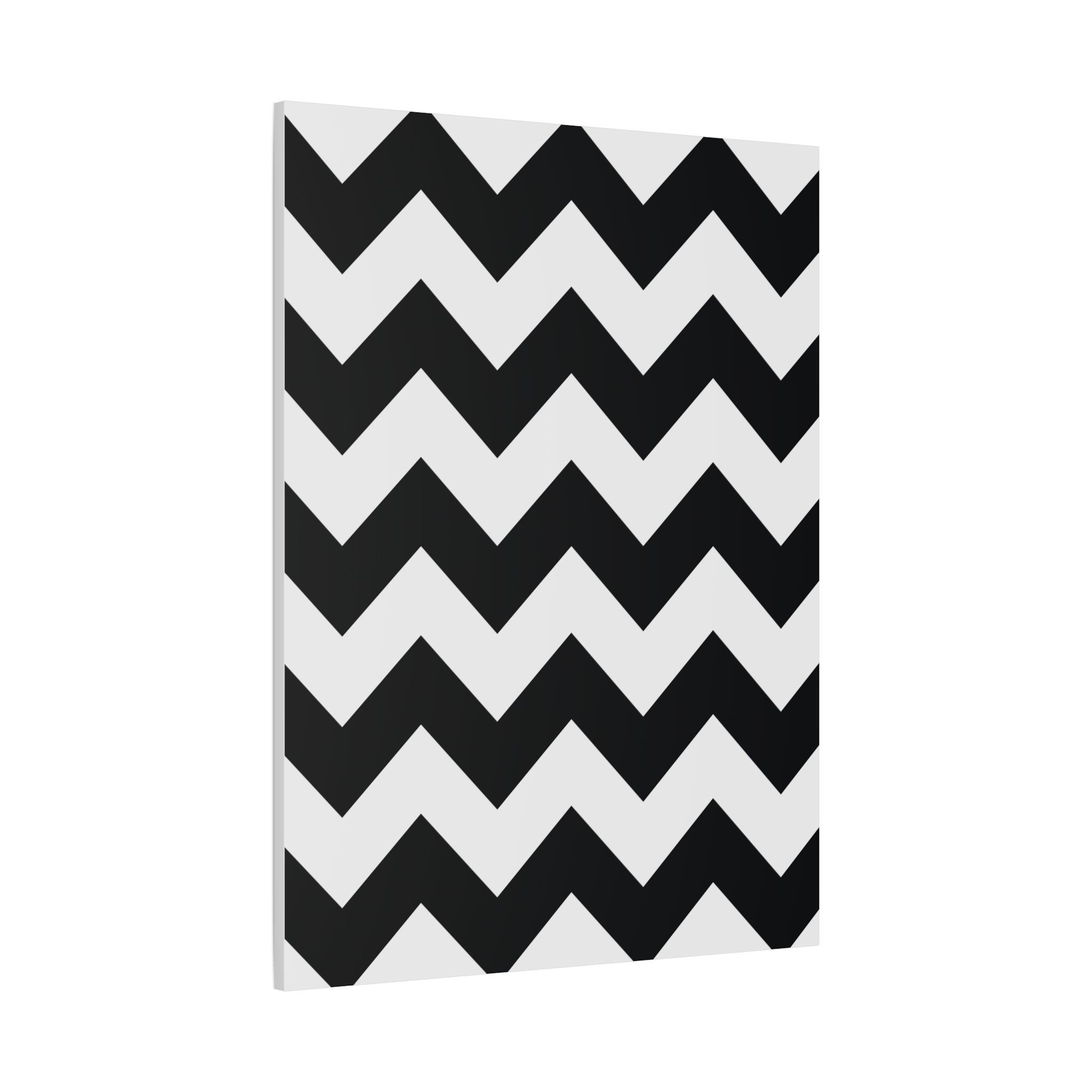 Black & White Zigzag Geometric Canvas Art