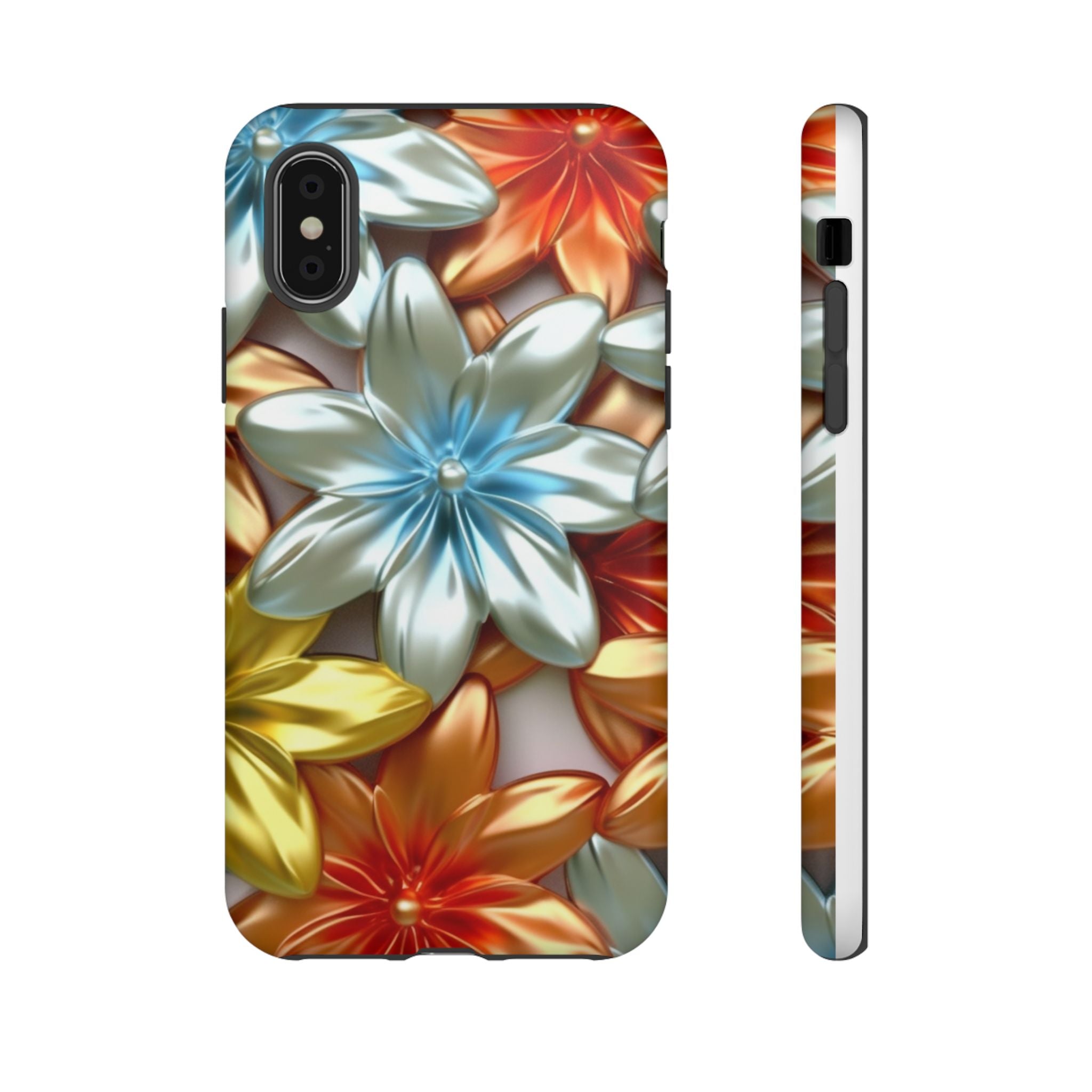 Metallic Flower Hexagon iPhone Case - Rugged