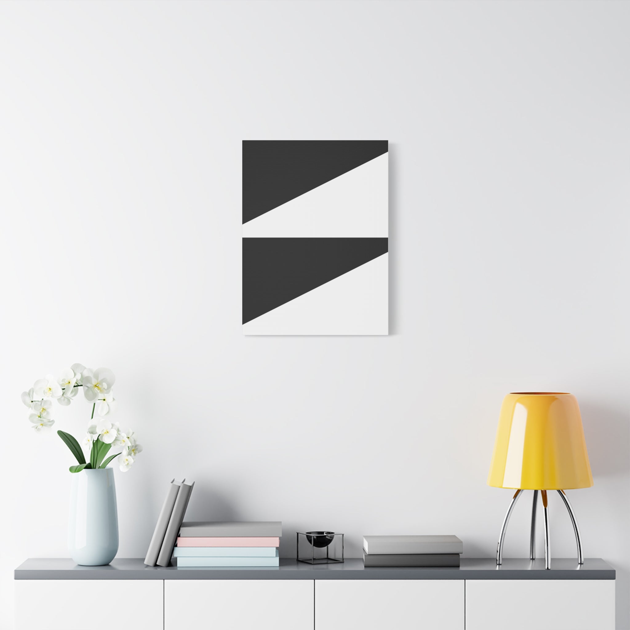 Geometric Black Triangles Canvas Art